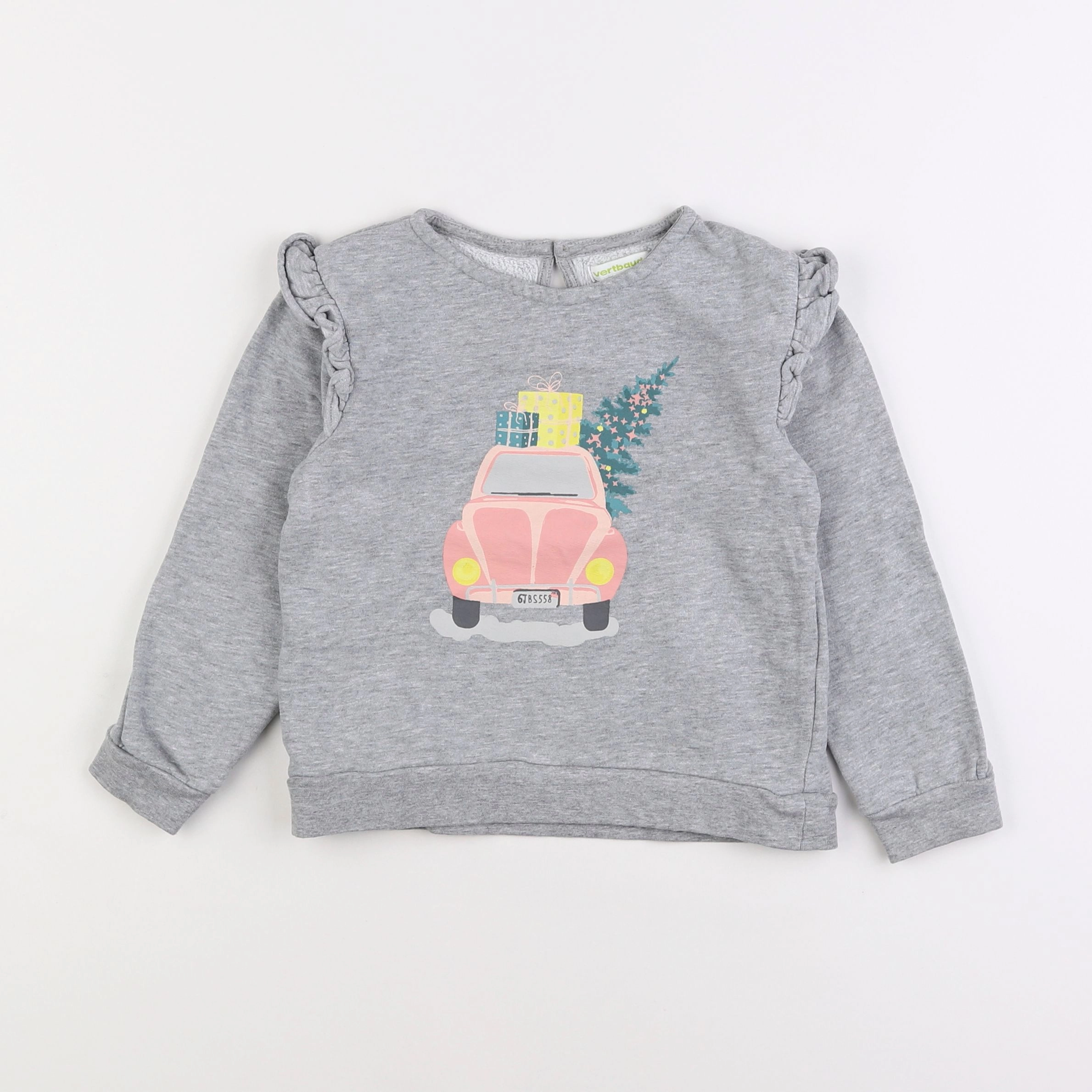 Vertbaudet - sweat gris - 6 ans