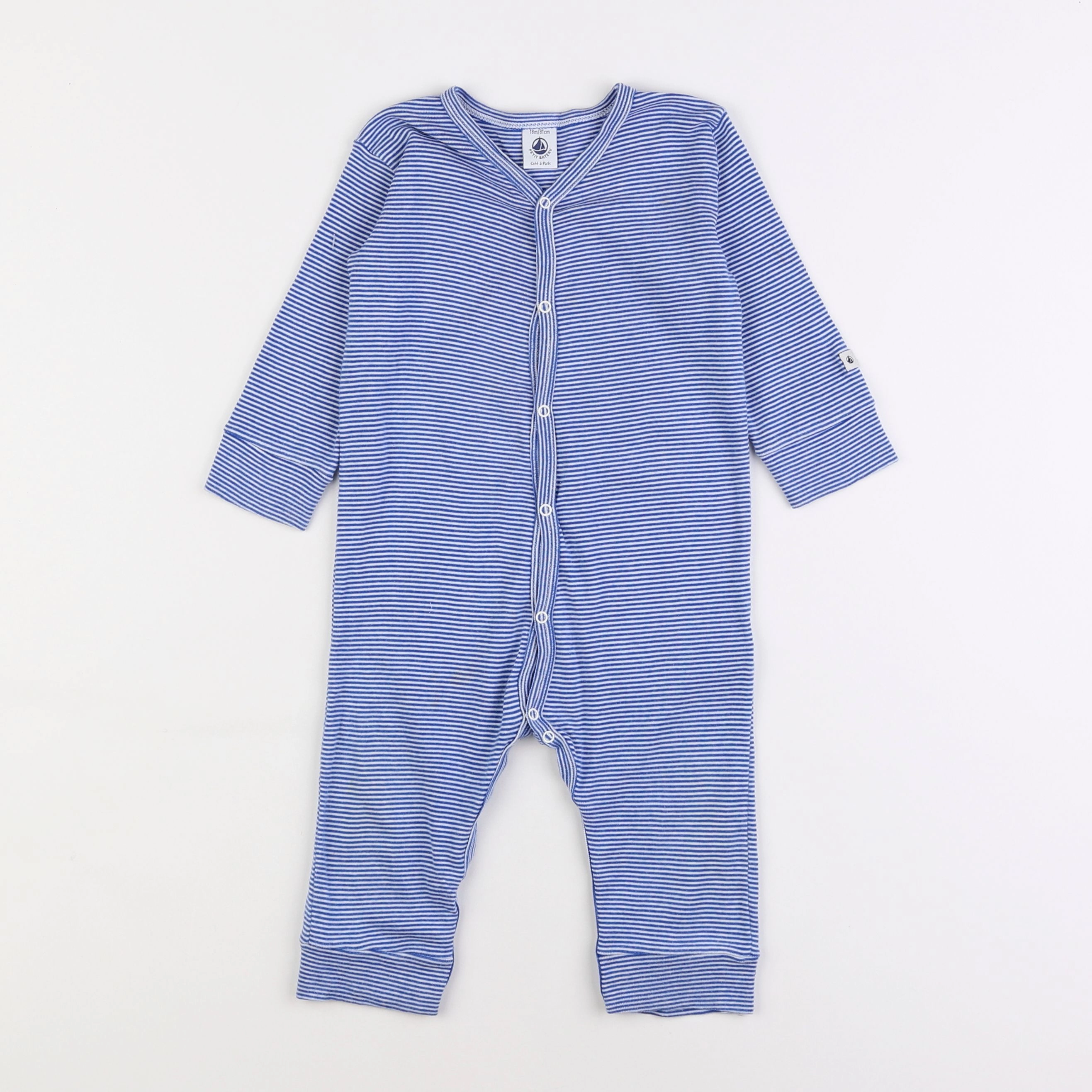 Petit Bateau - pyjama coton bleu - 2 ans