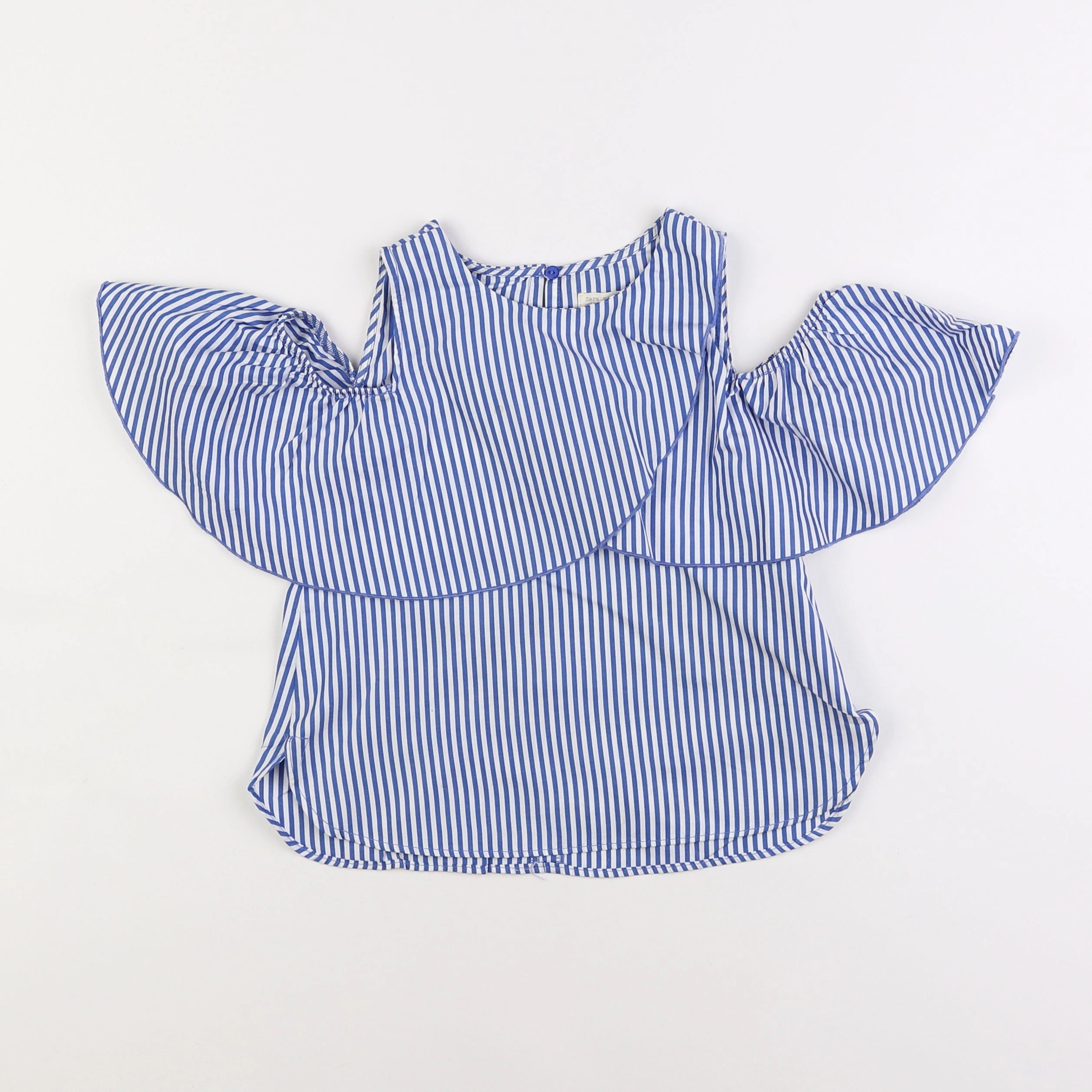 Zara - blouse blanc, bleu - 7 ans