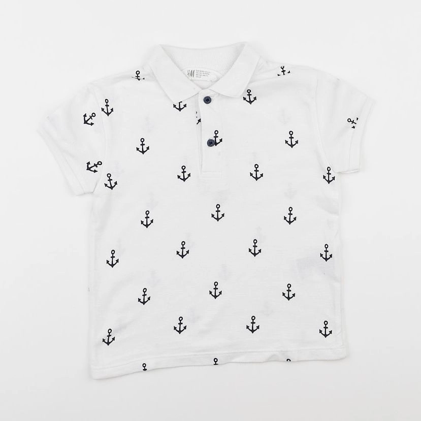 H&M - polo blanc - 2/4 ans