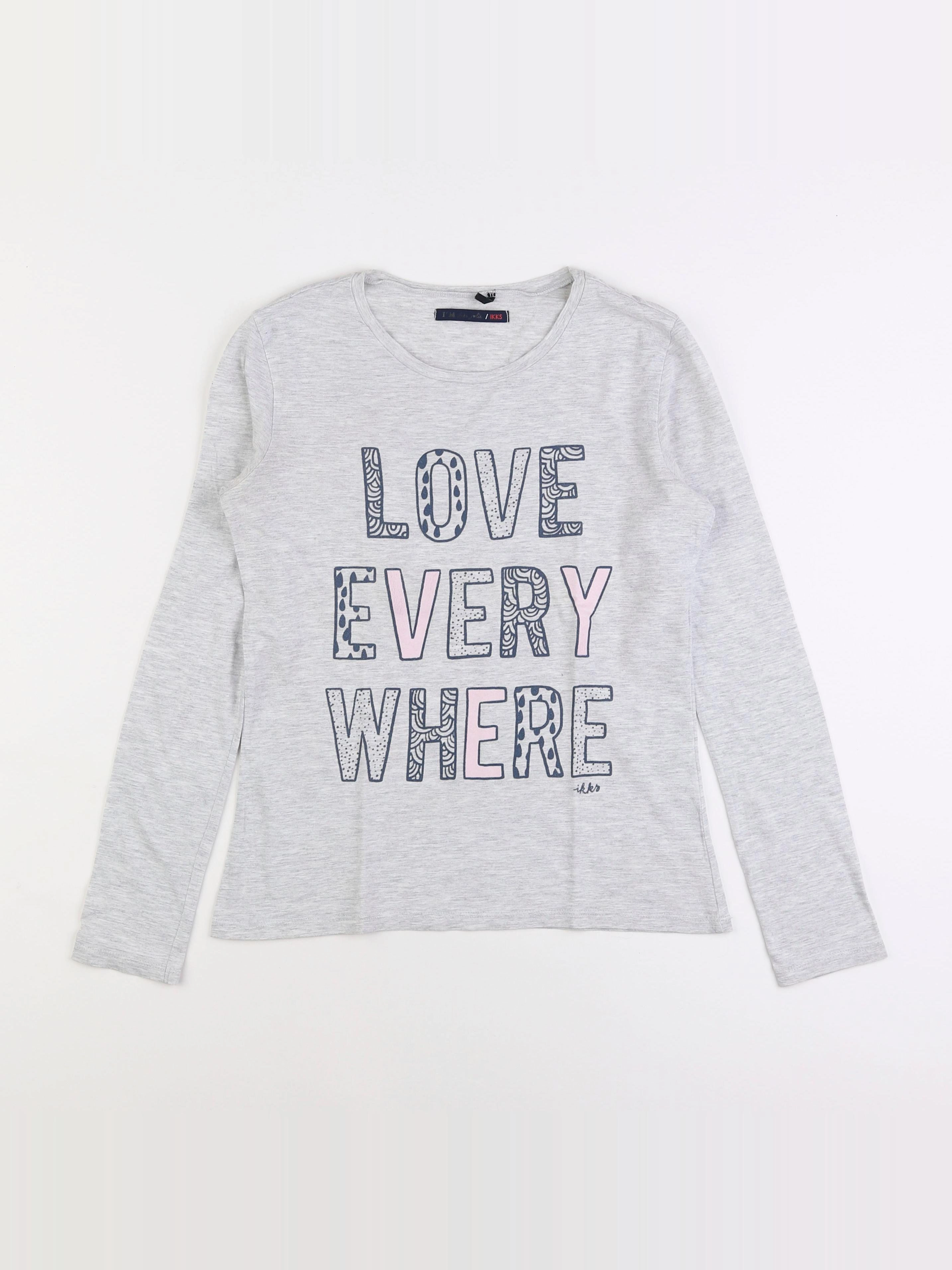 IKKS - tee-shirt gris - 12 ans