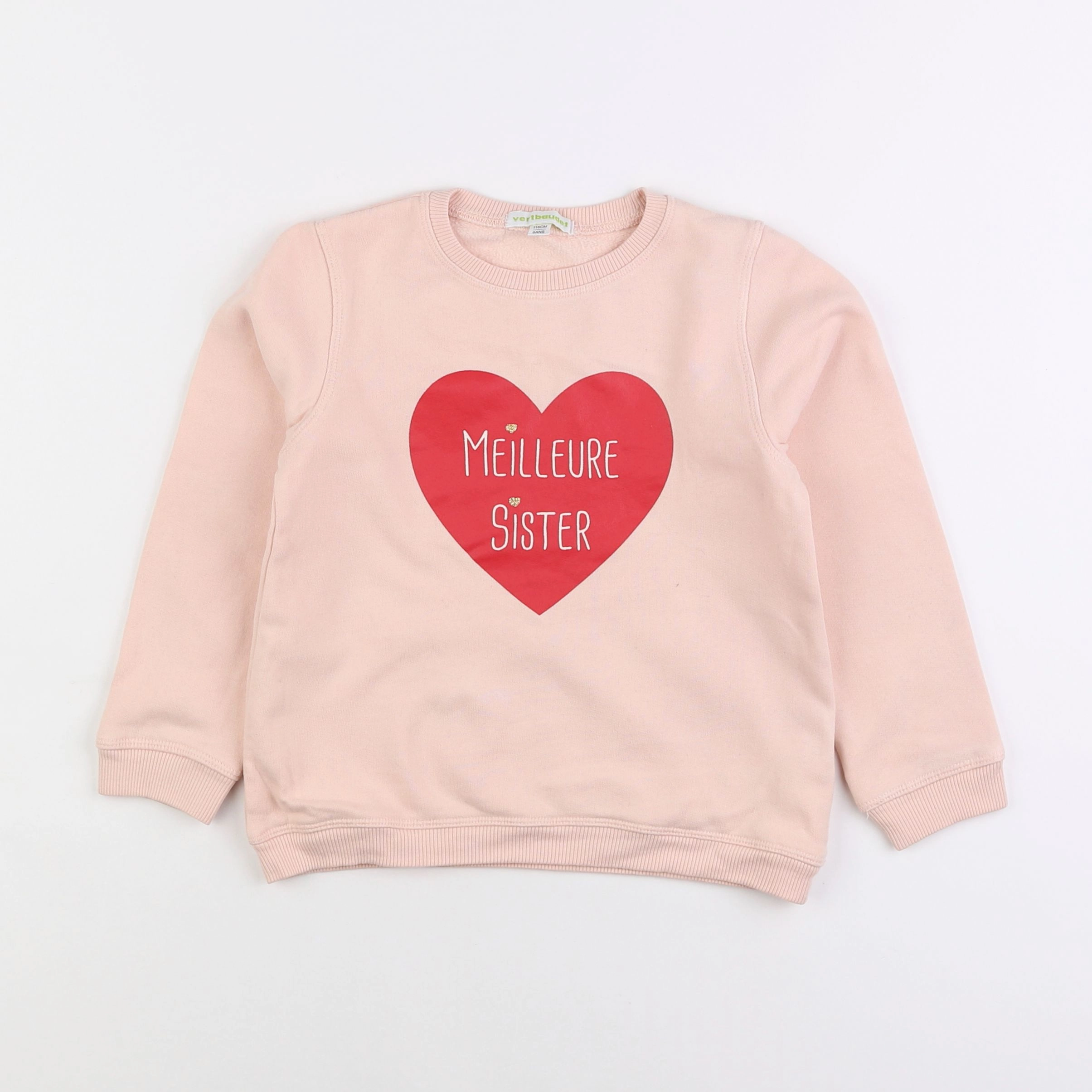 Vertbaudet - sweat rose - 6 ans