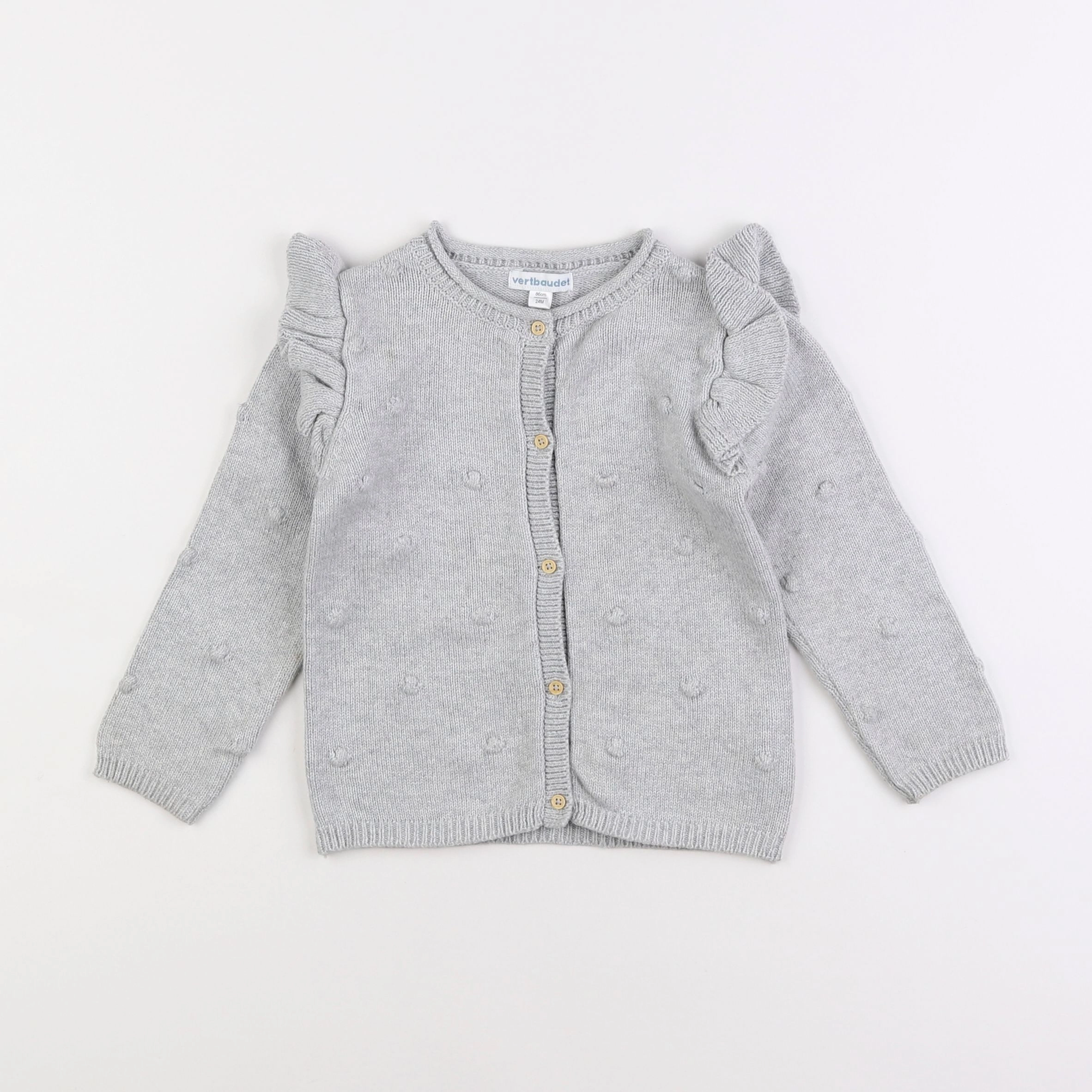 Vertbaudet - gilet gris - 2 ans