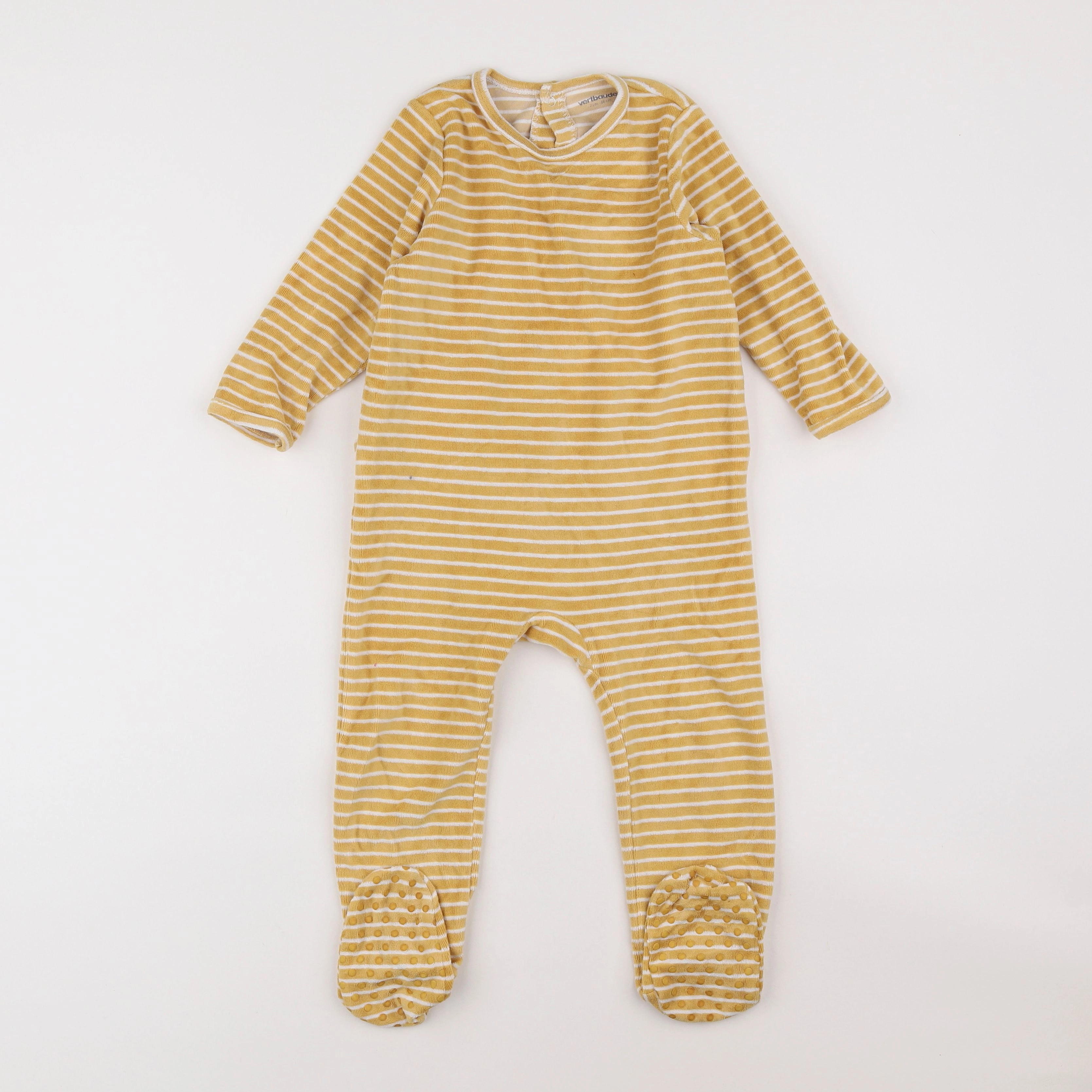 Vertbaudet - pyjama velours jaune - 2 ans