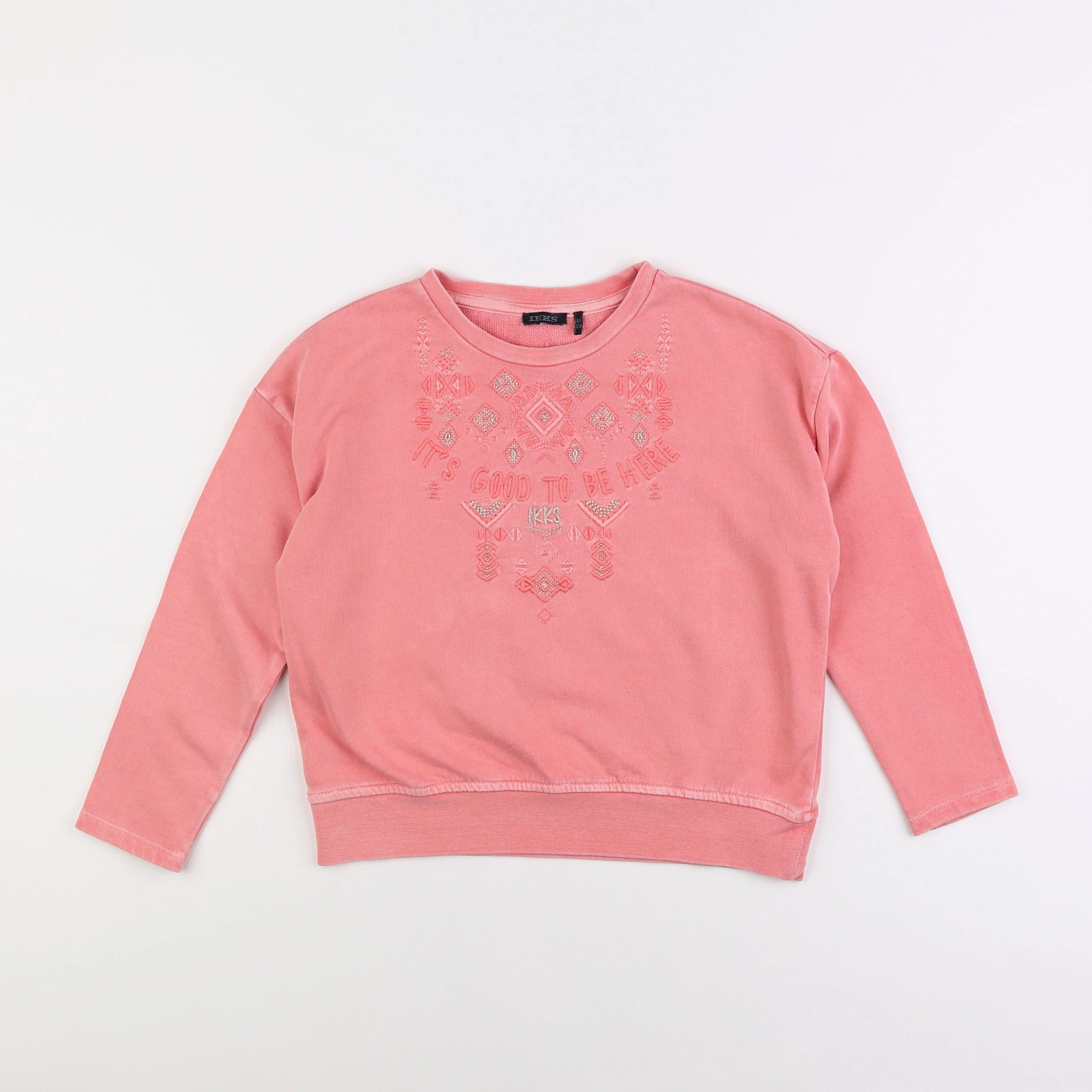 IKKS - sweat rose - 8 ans