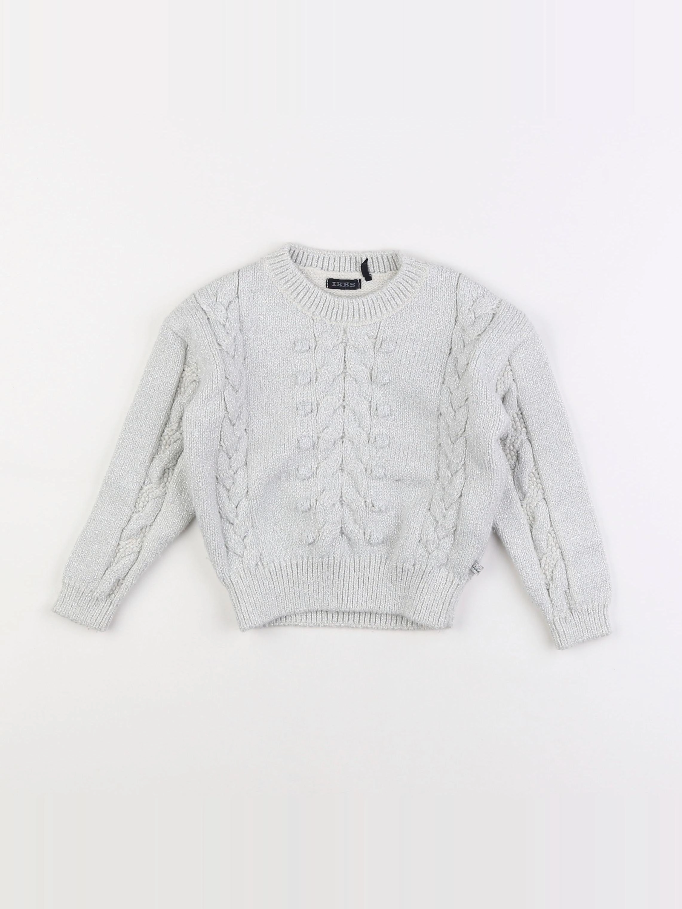 IKKS - pull gris, argent - 4 ans
