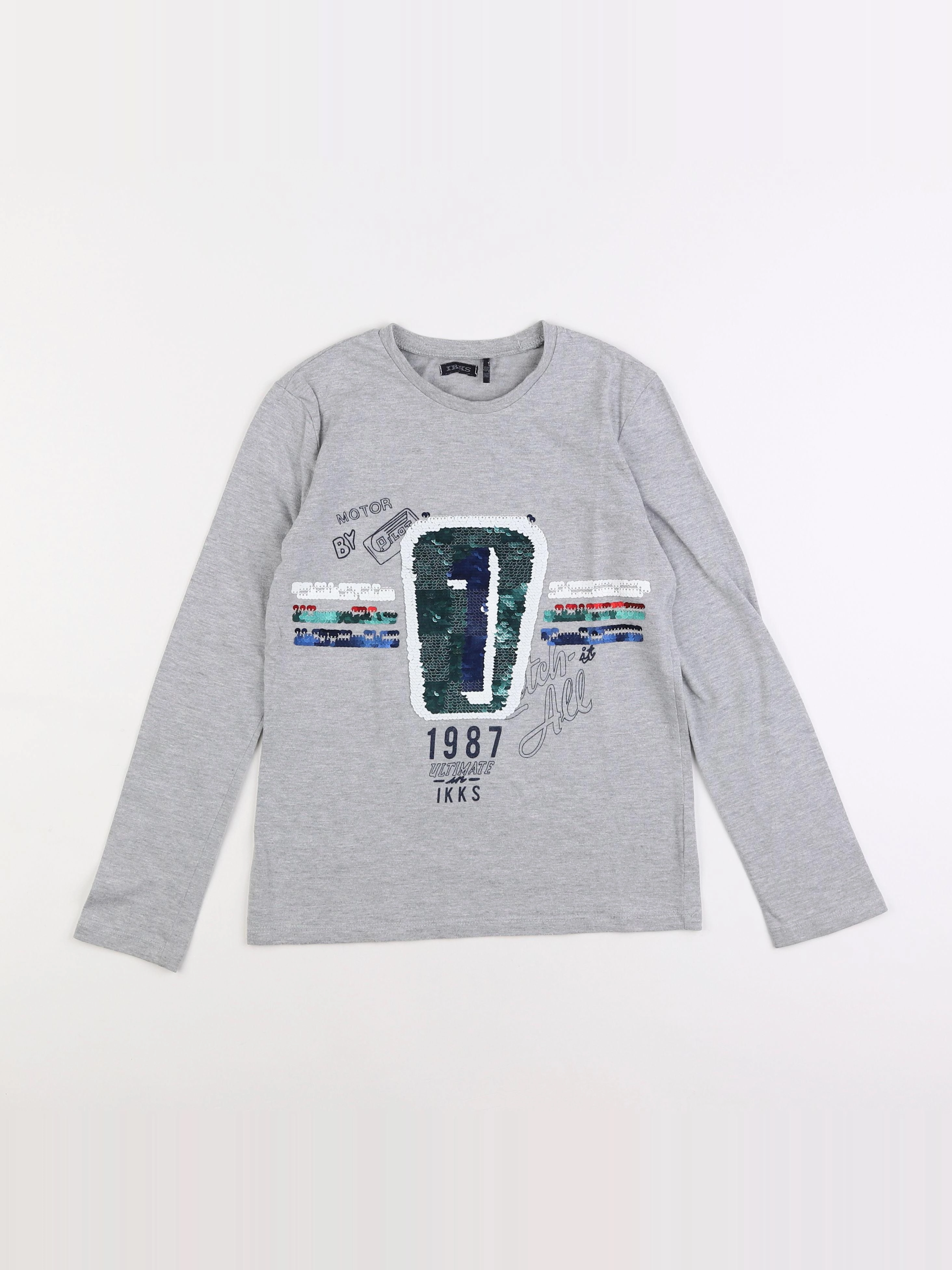 IKKS - tee-shirt gris - 10 ans