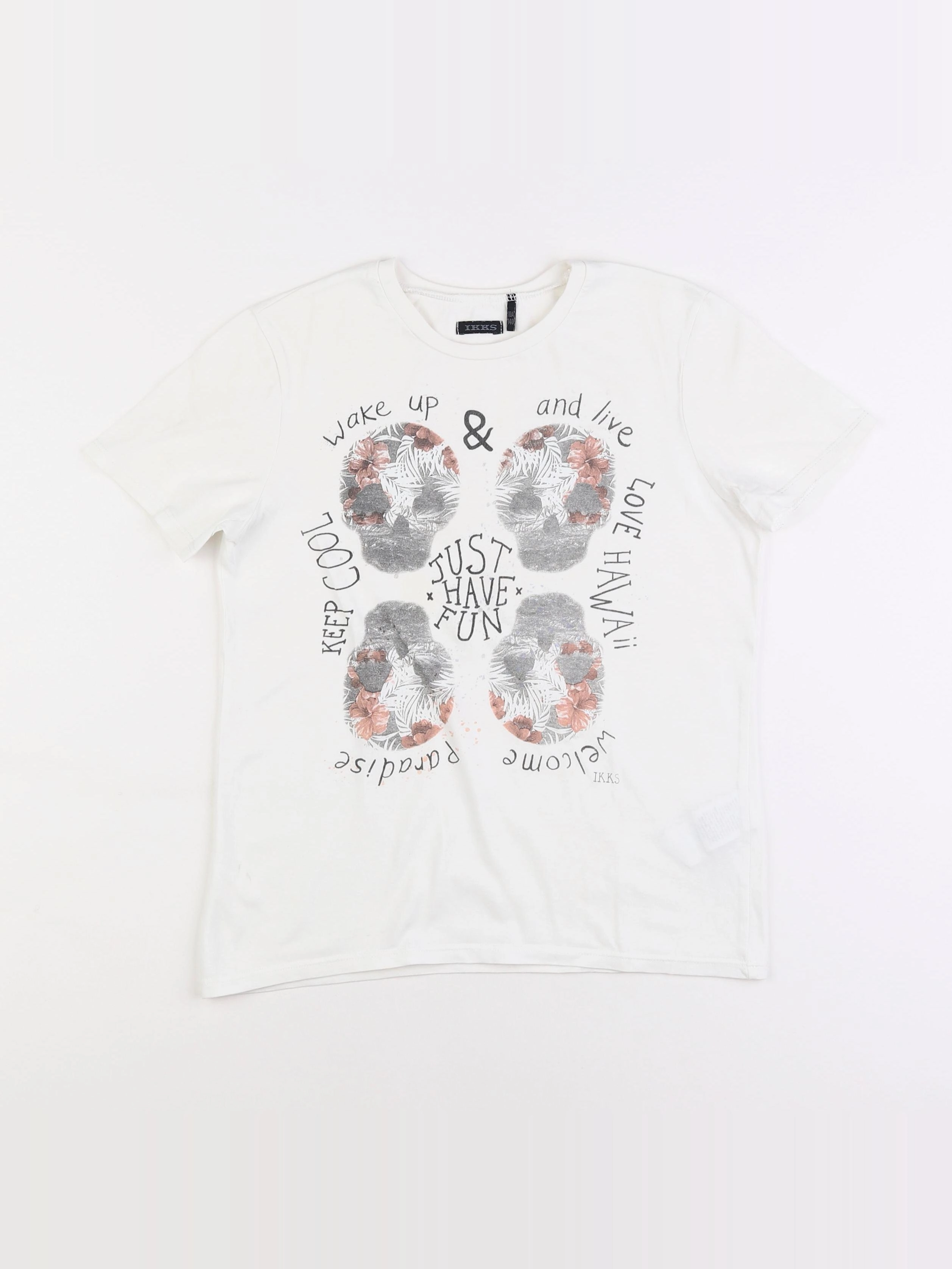 IKKS - tee-shirt blanc - 10 ans