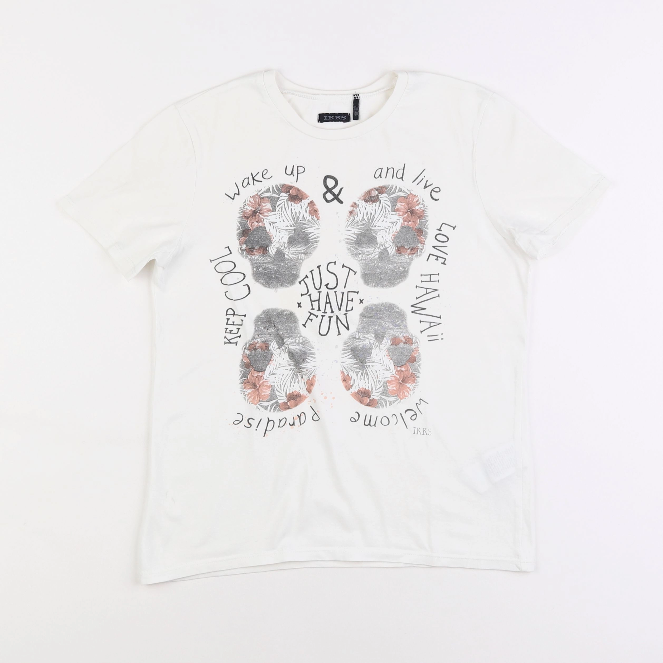 IKKS - tee-shirt blanc - 10 ans