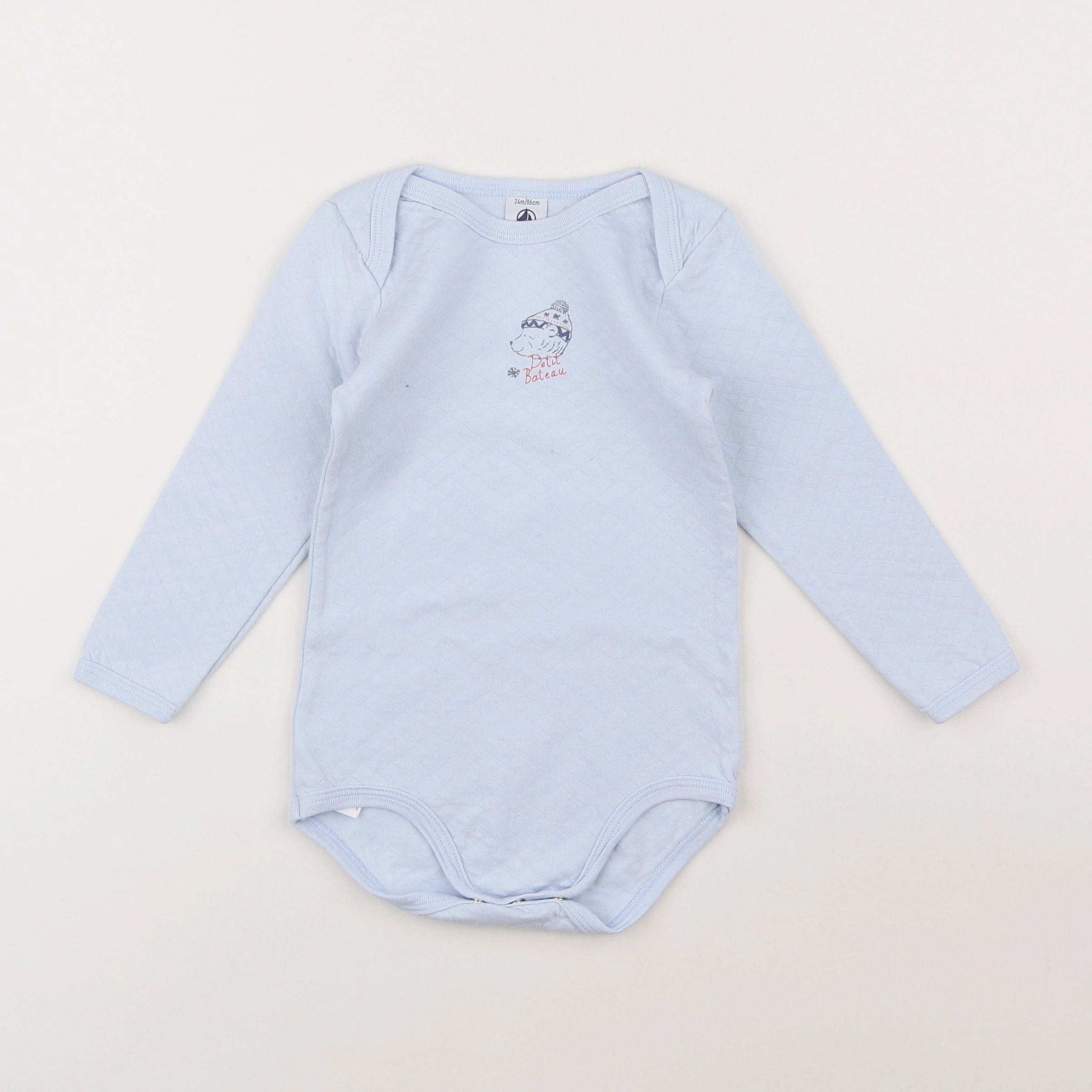 Petit Bateau - body bleu - 2 ans