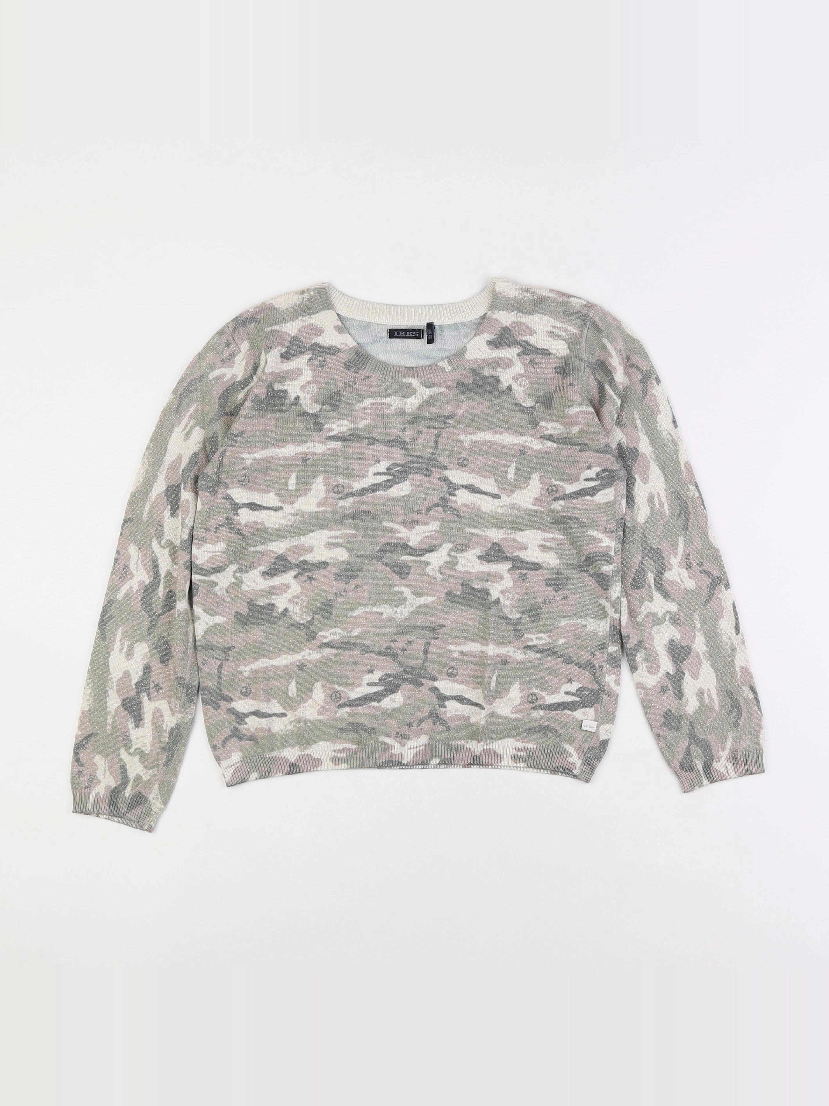 IKKS - pull beige, vert - 10 ans
