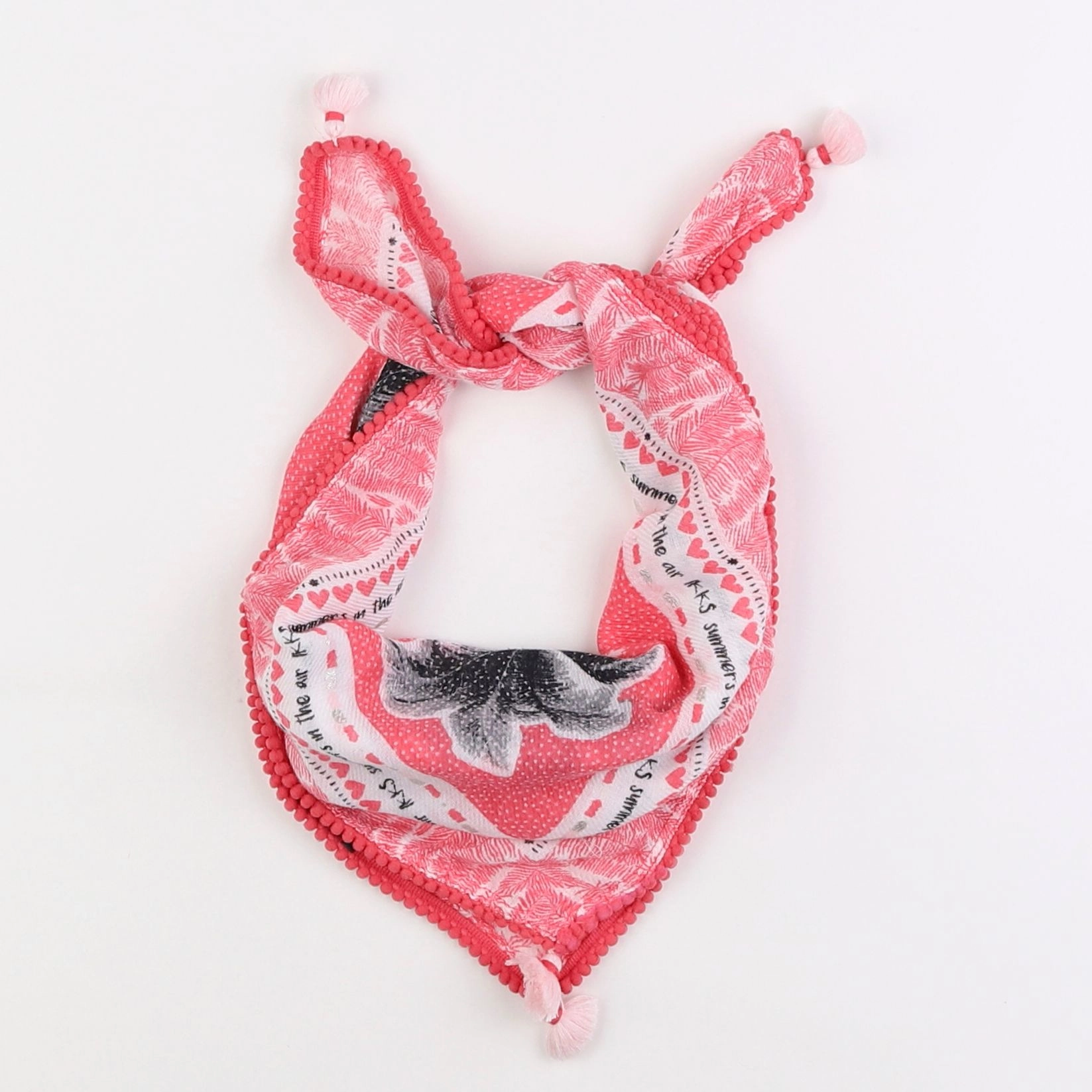 IKKS - foulard blanc, rose - 8/12 ans