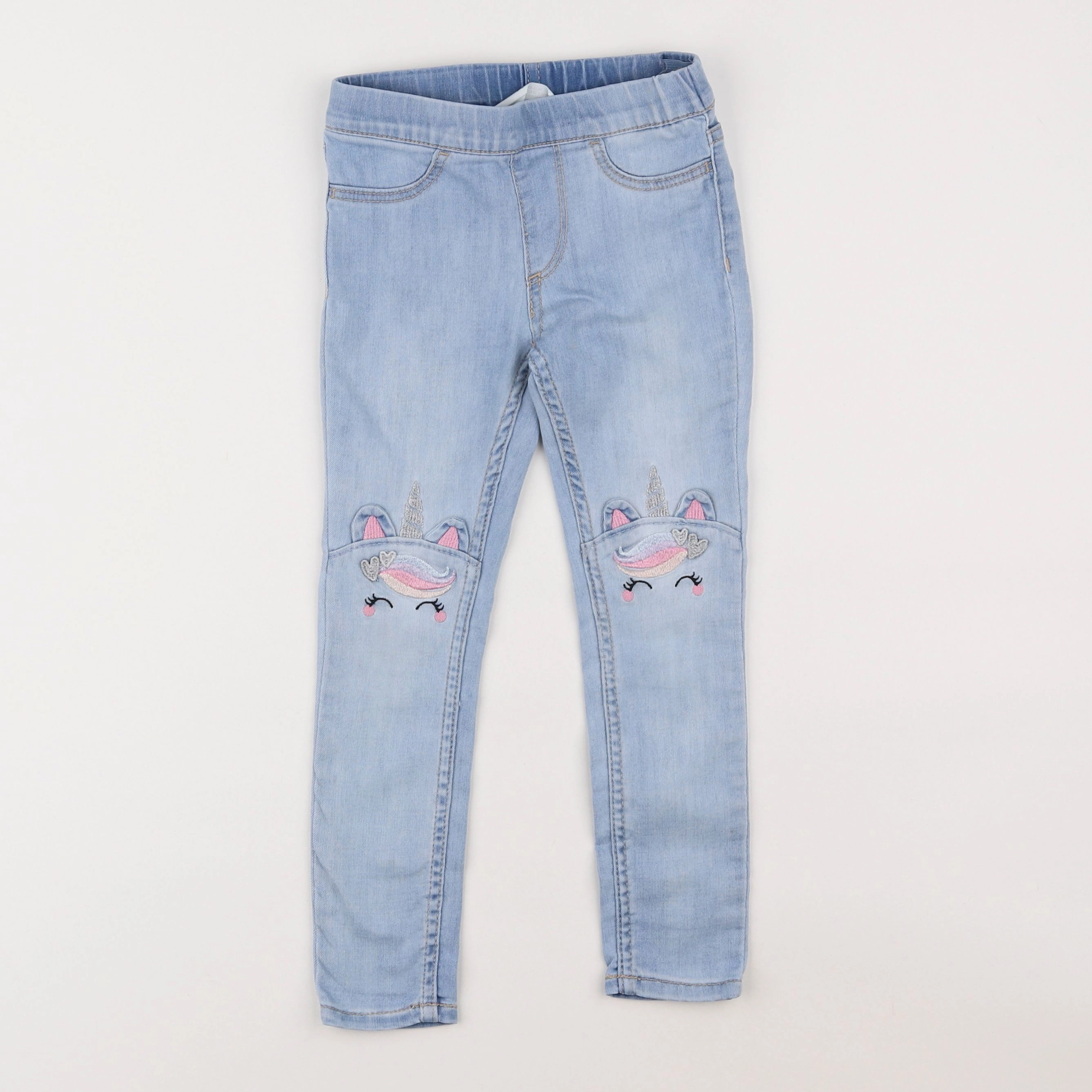 H&M - jegging bleu - 3/4 ans