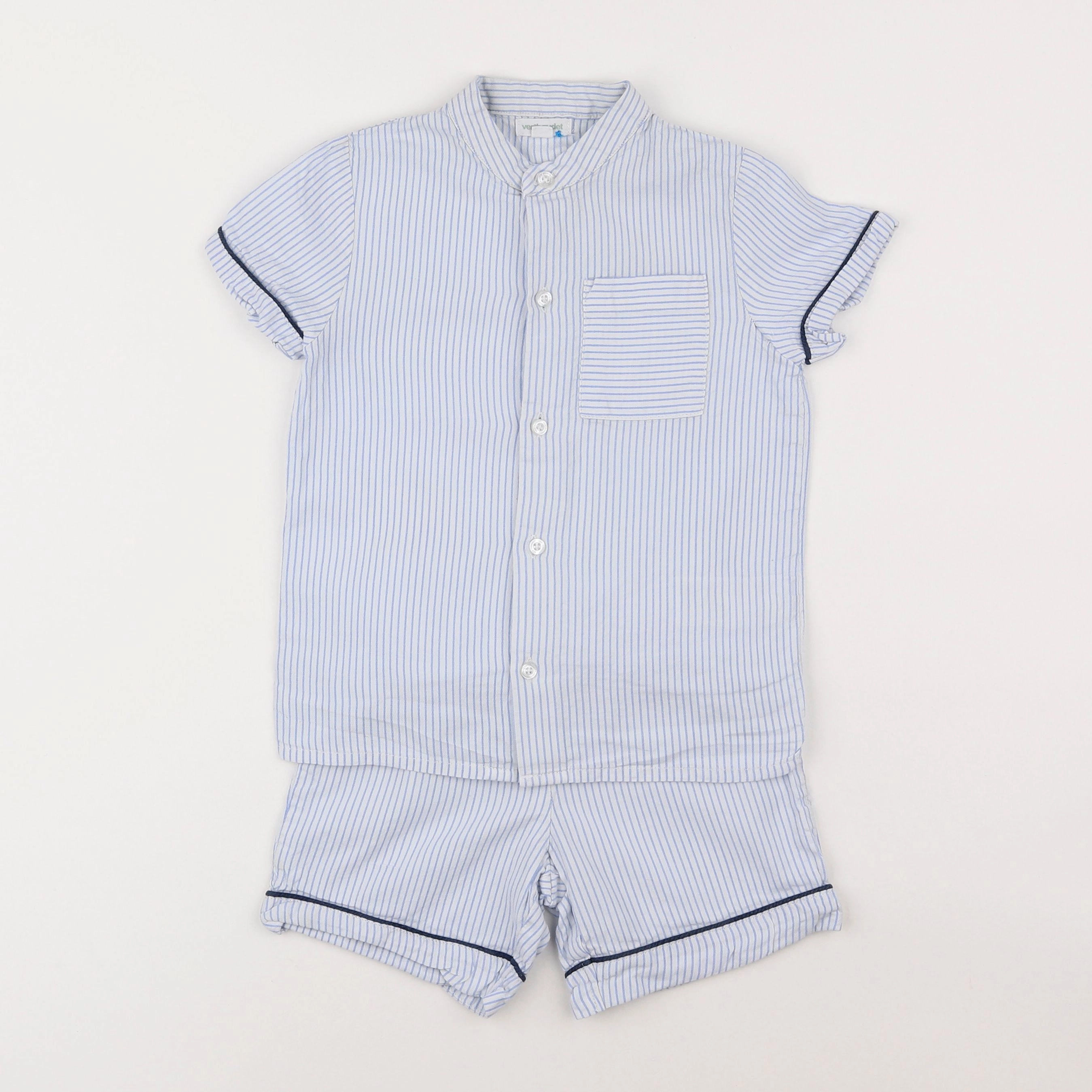 Vertbaudet - pyjama coton bleu - 4 ans