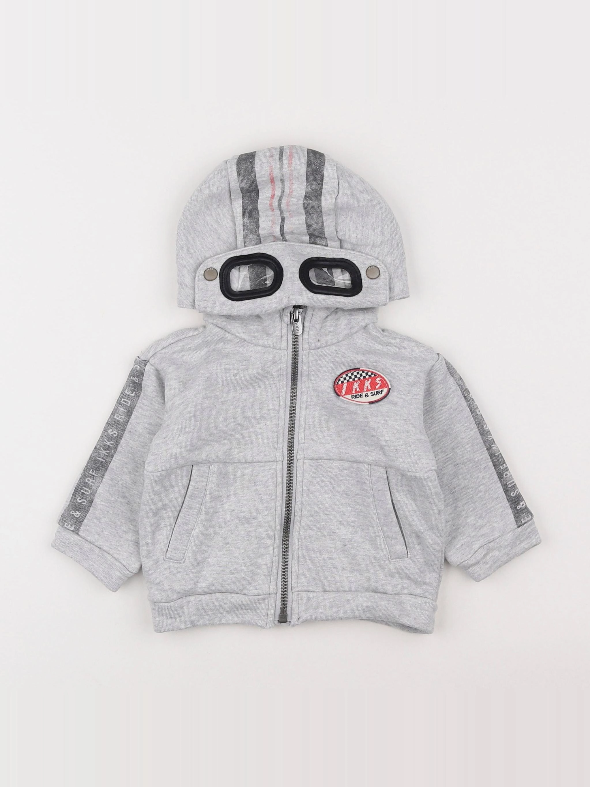 IKKS - sweat gris - 6 mois