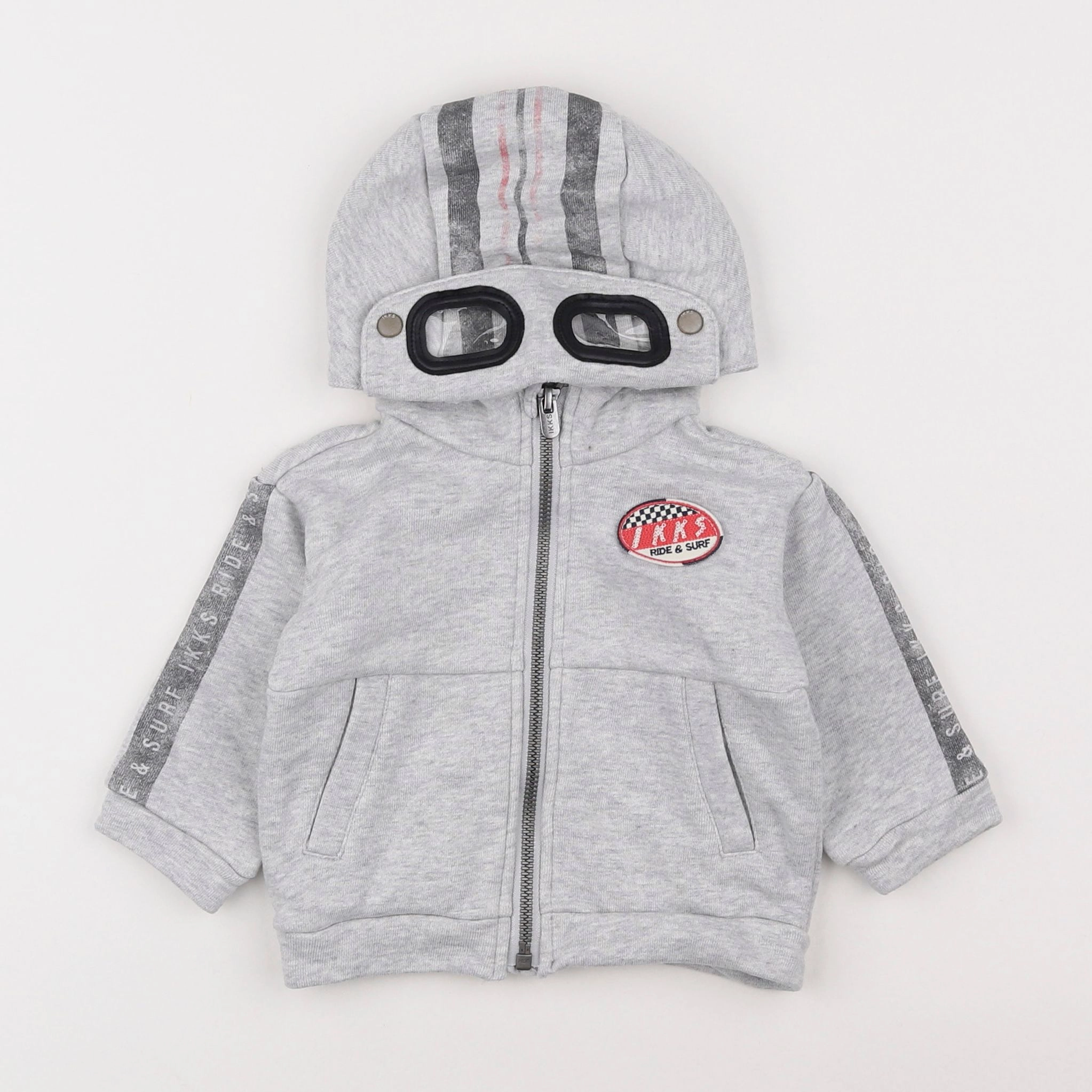 IKKS - sweat gris - 6 mois