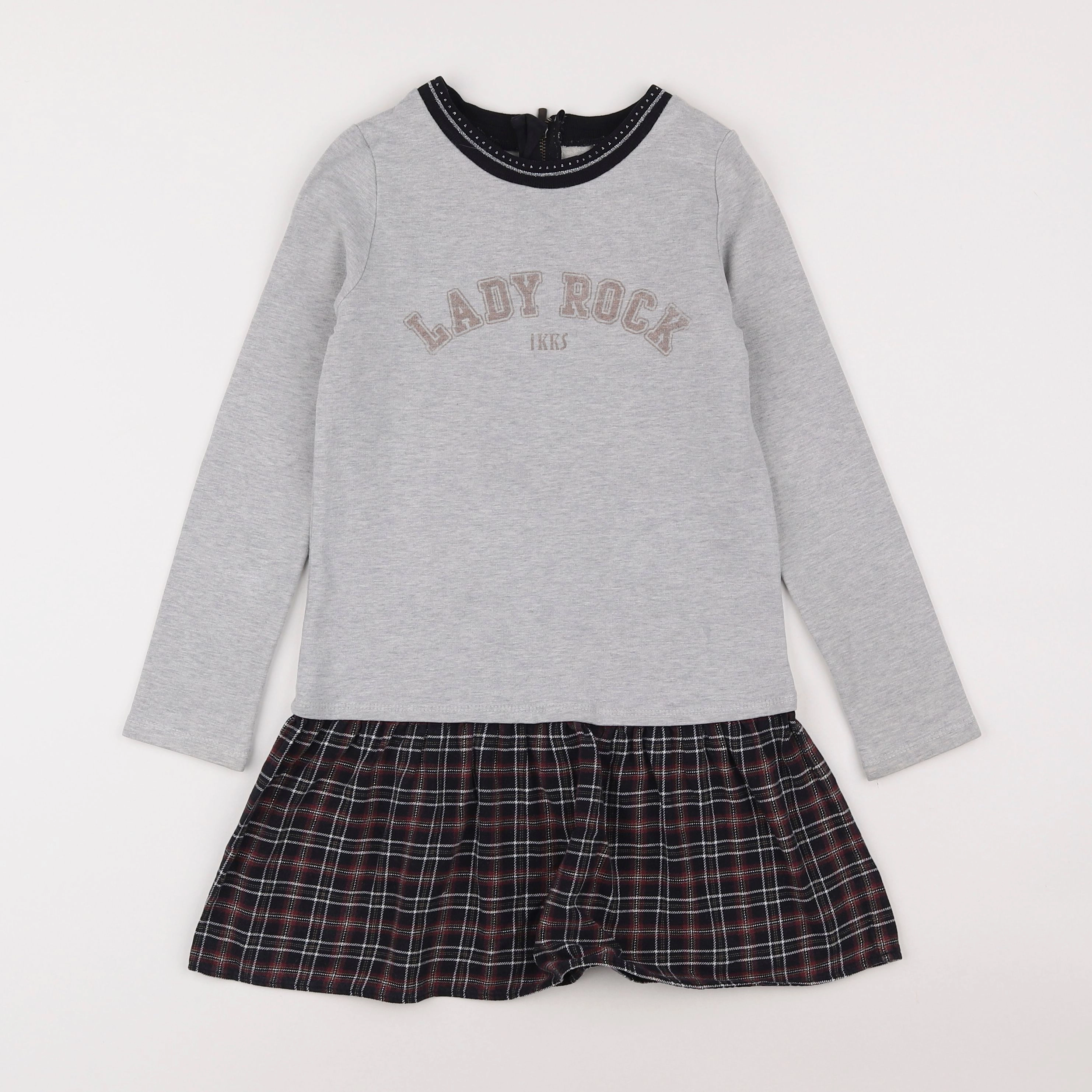 IKKS - robe gris - 8 ans