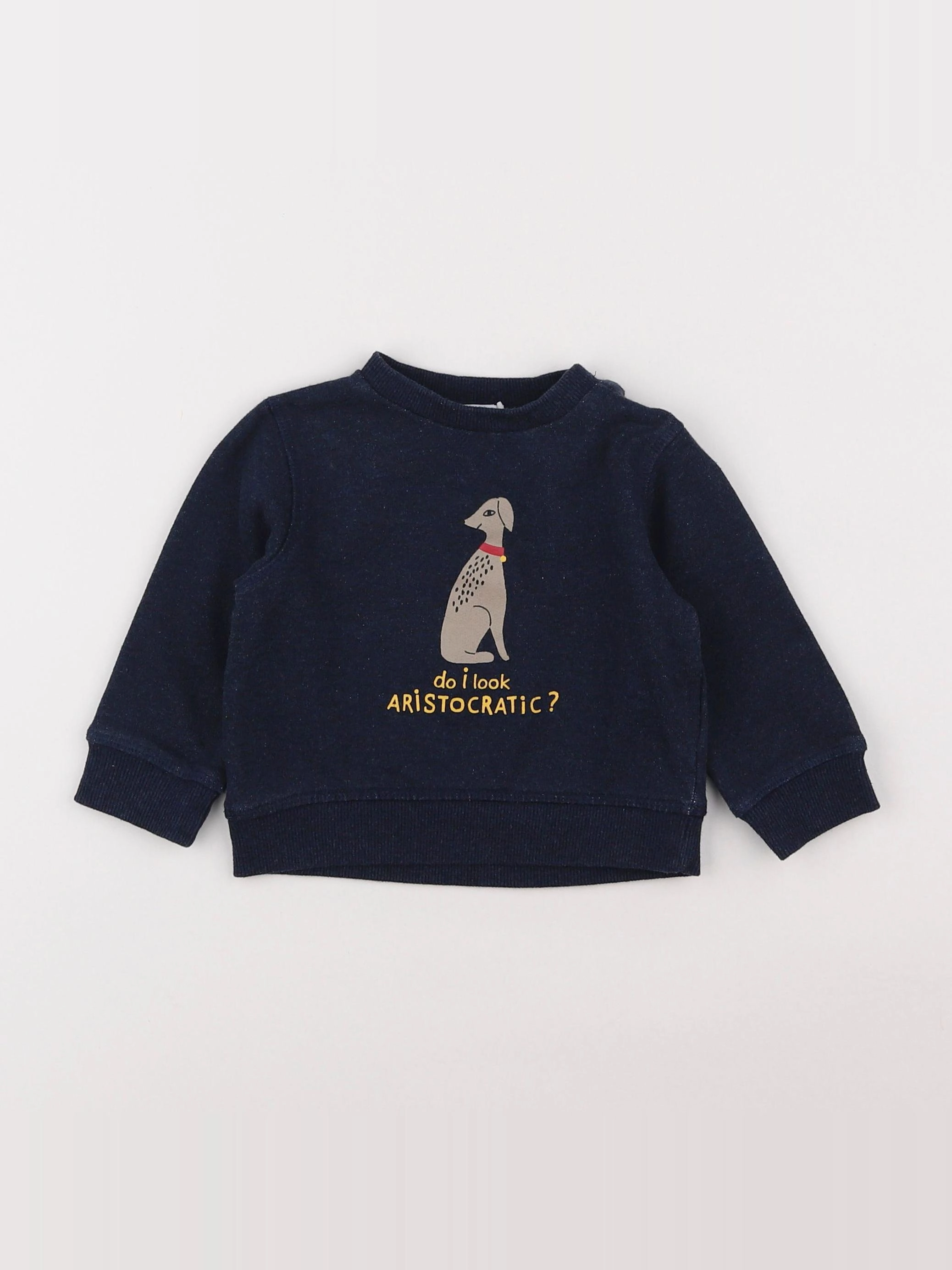Boutchou - sweat bleu - 9 mois