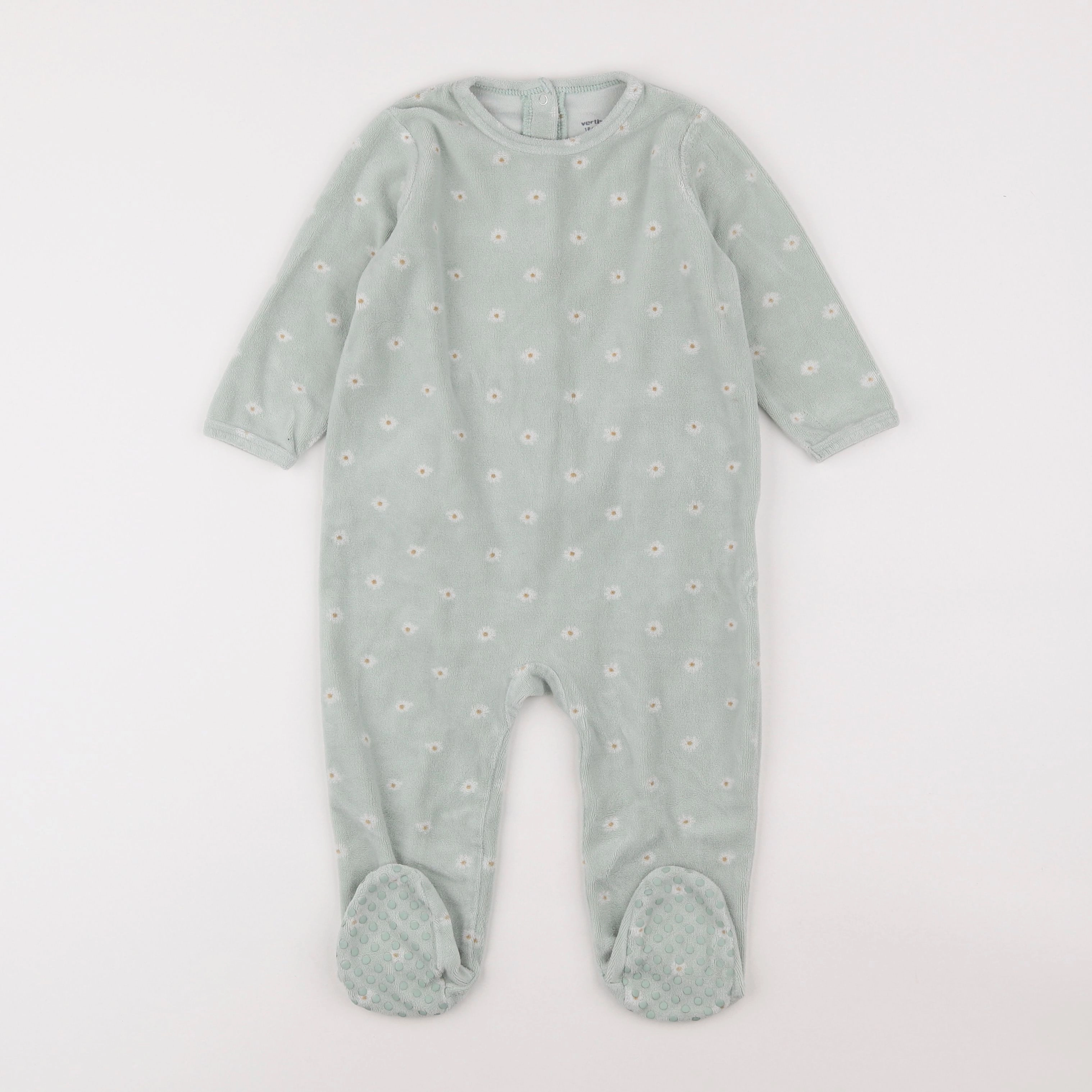 Vertbaudet - pyjama velours vert - 18 mois