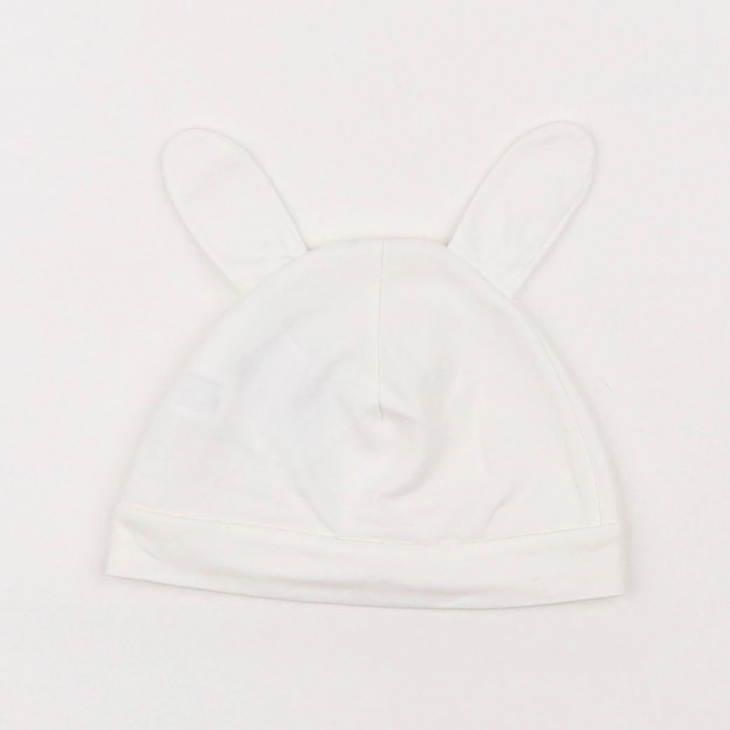 H&M - bonnet de naissance blanc - 6/9 mois