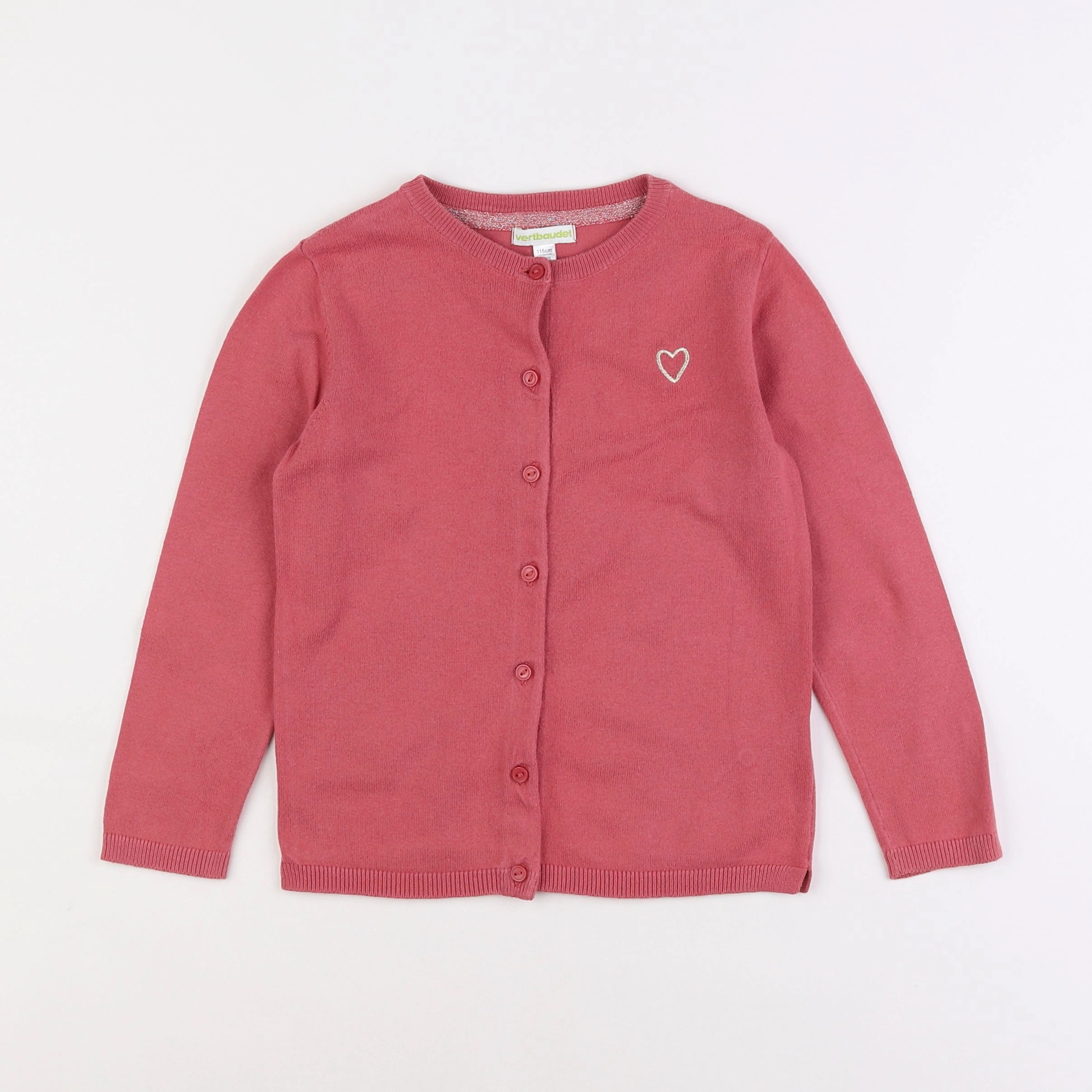 Vertbaudet - gilet rose - 6 ans