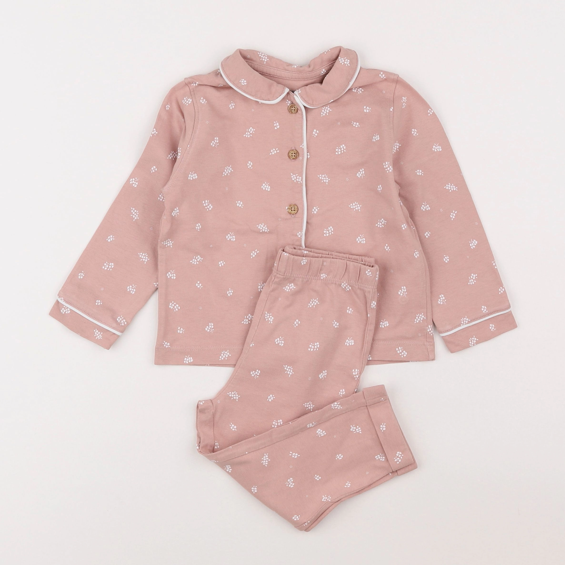 Vertbaudet - pyjama coton rose - 2 ans