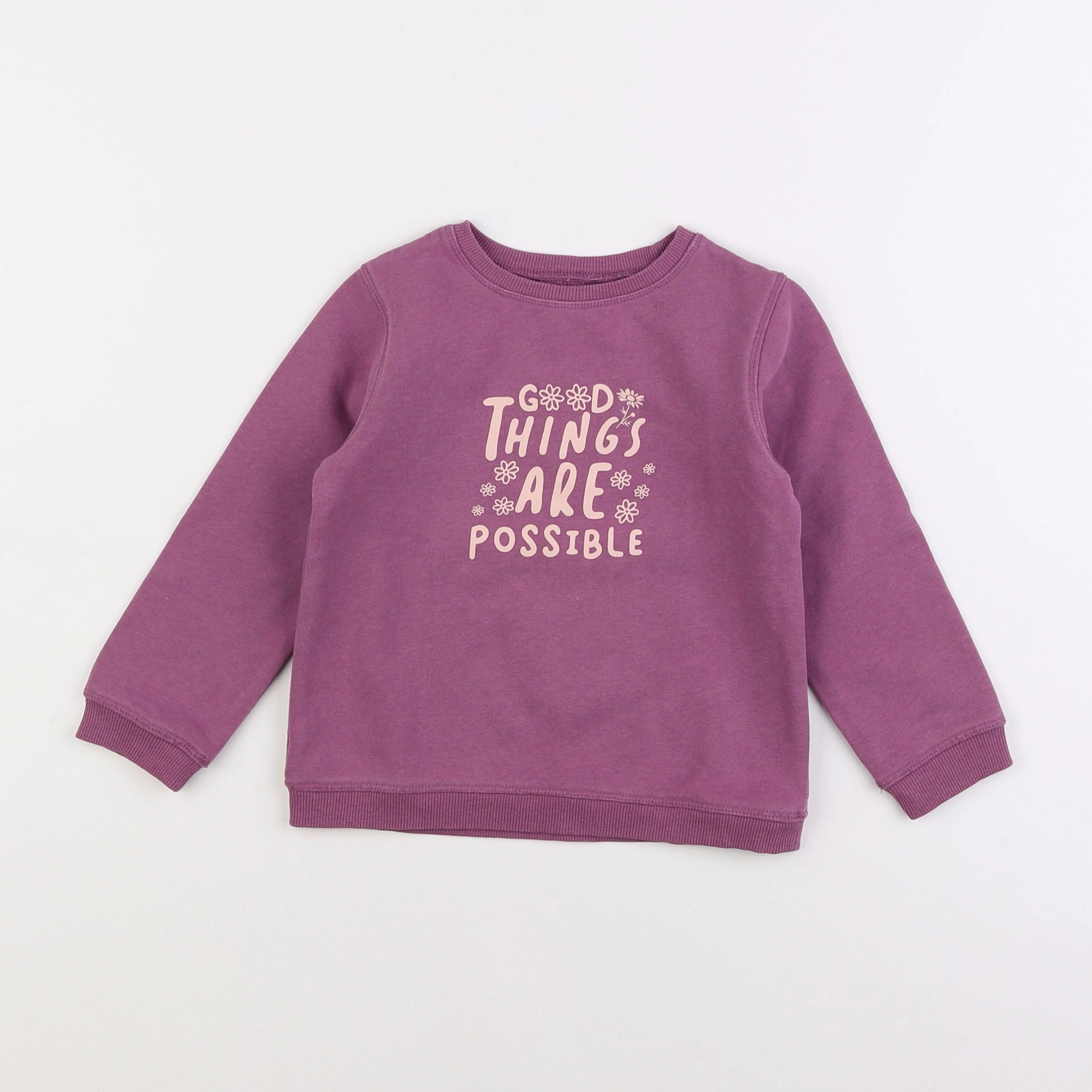 Vertbaudet - sweat violet - 4 ans