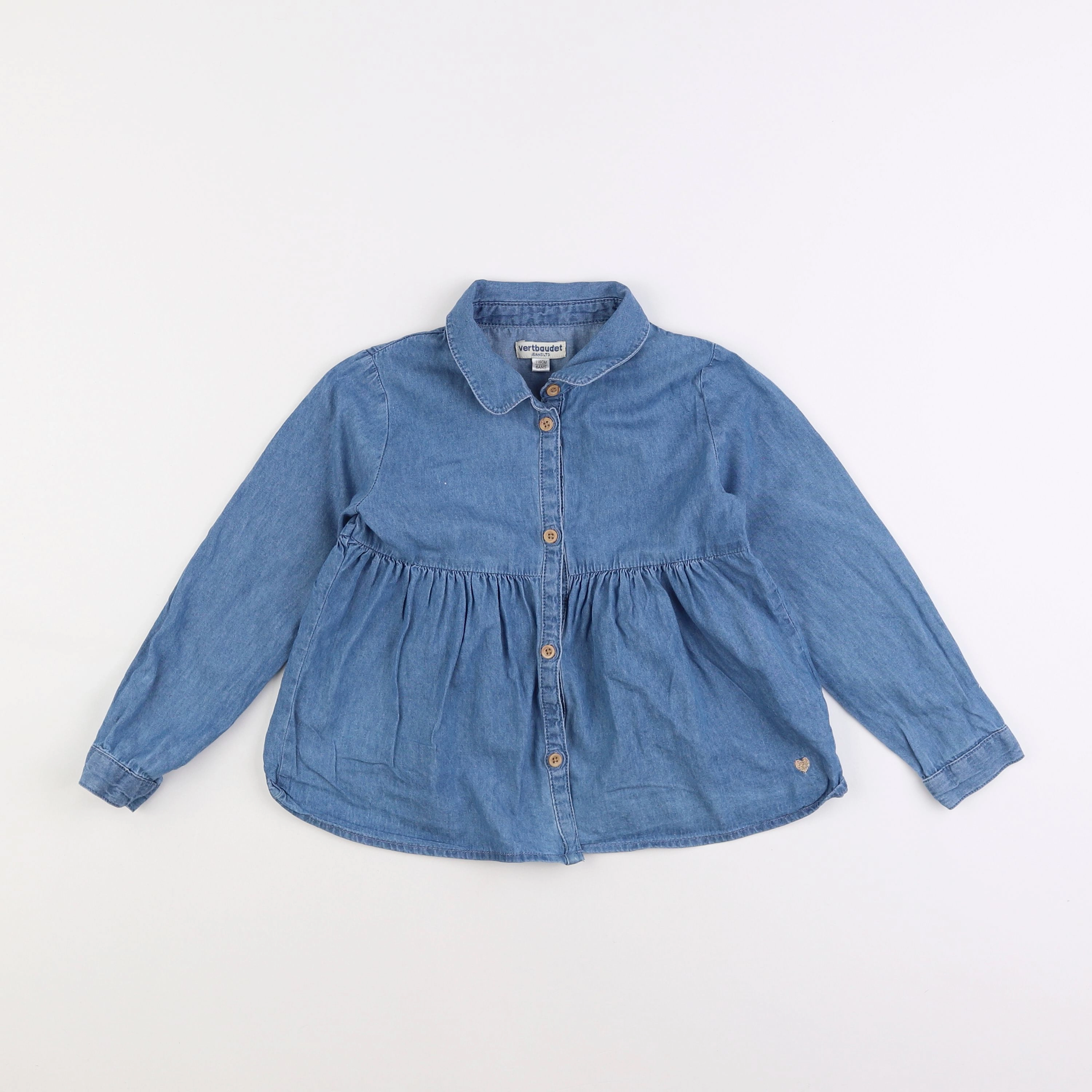 Vertbaudet - blouse bleu - 6 ans