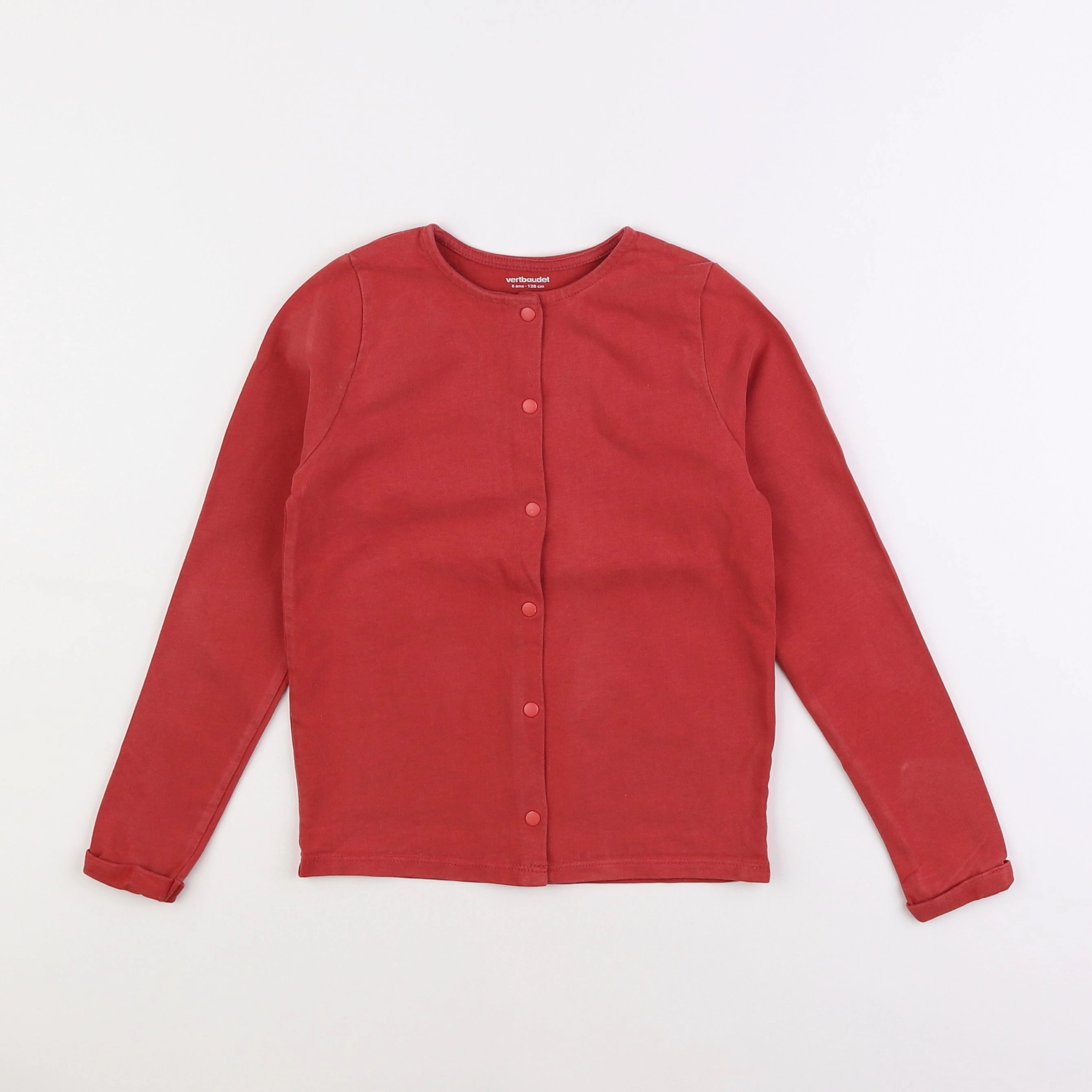 Vertbaudet - gilet rouge - 8 ans