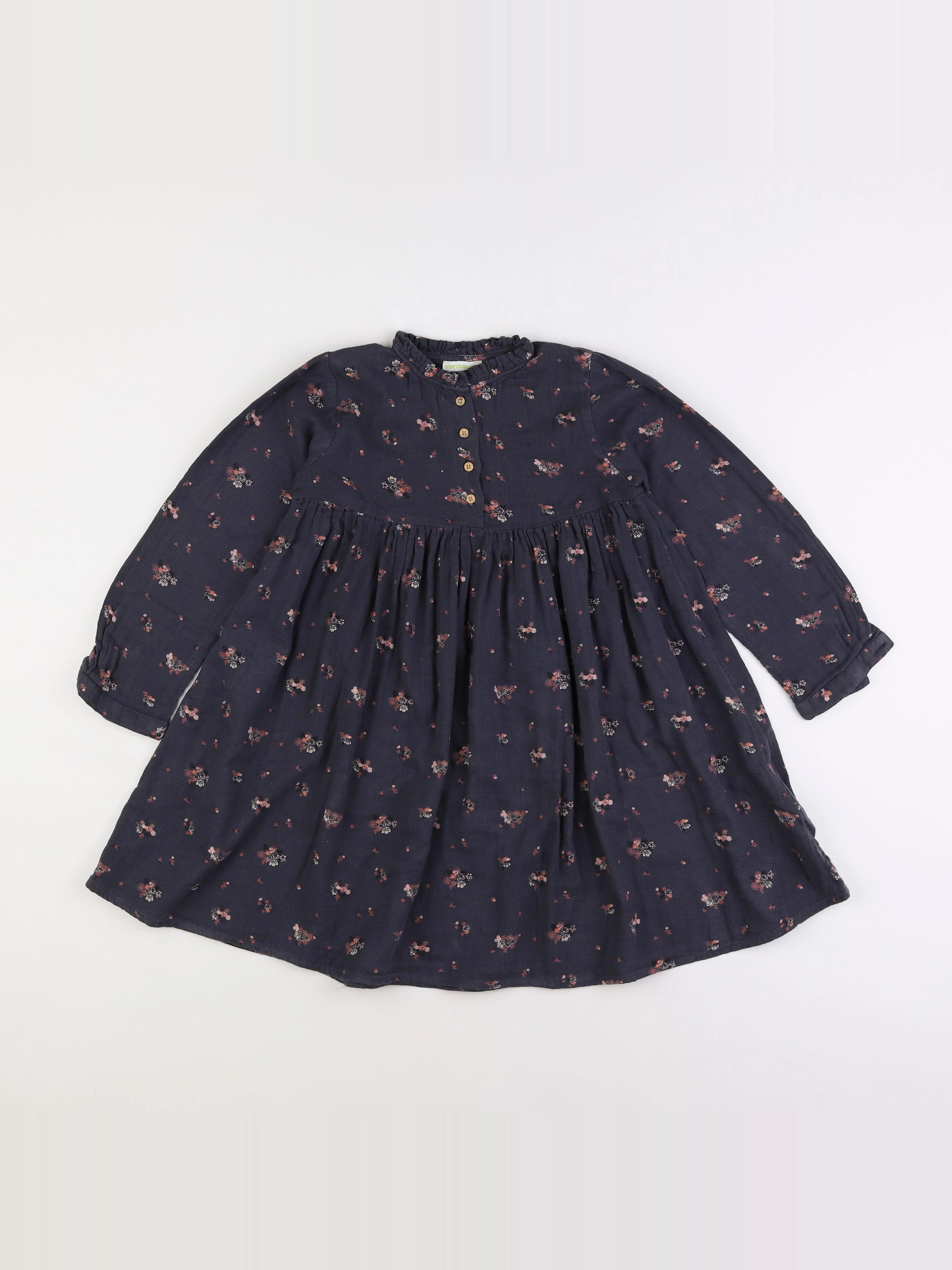 Vertbaudet - robe gris - 7 ans