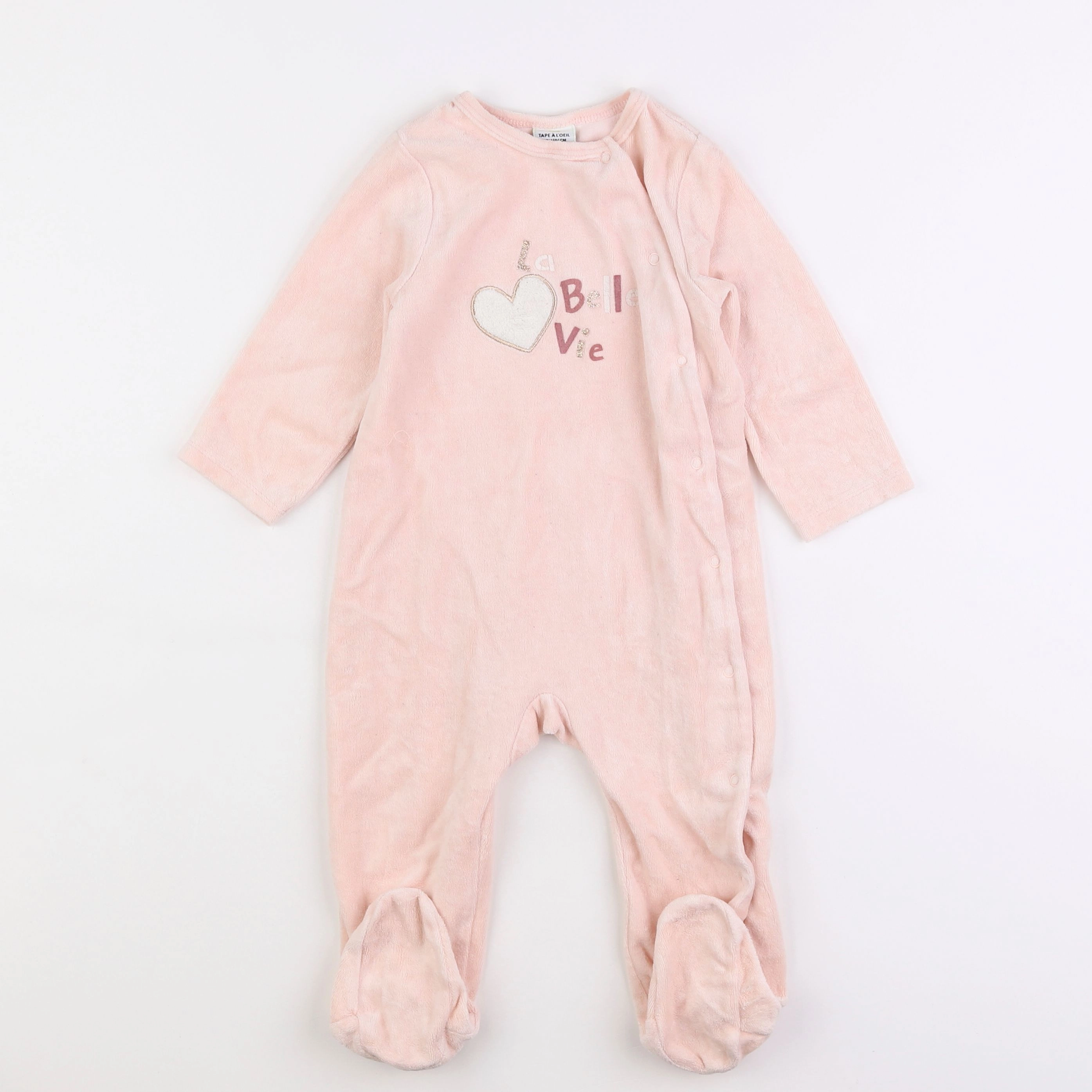 Tape à l'oeil - pyjama velours rose - 2 ans