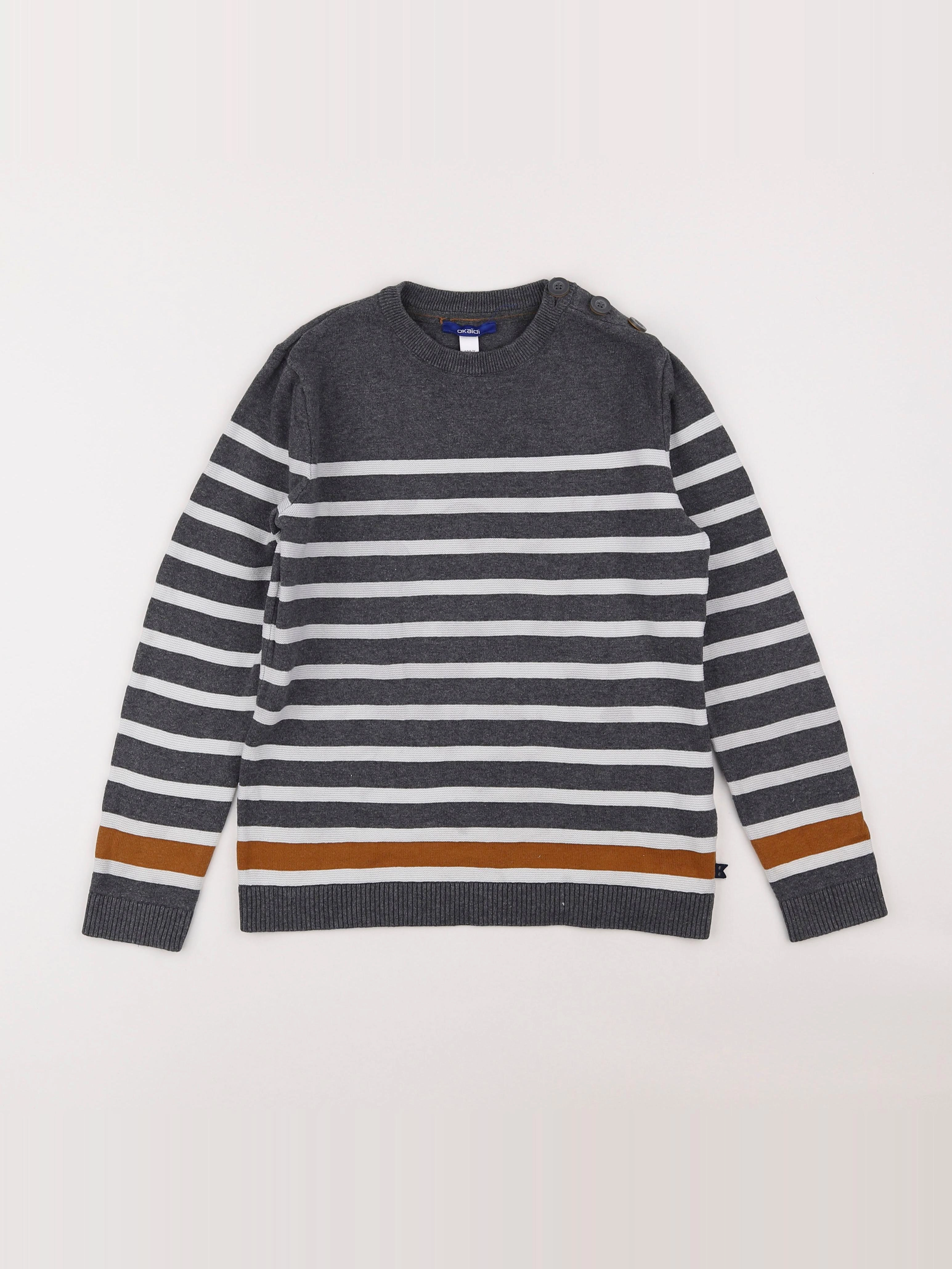 Okaidi - pull gris - 10 ans
