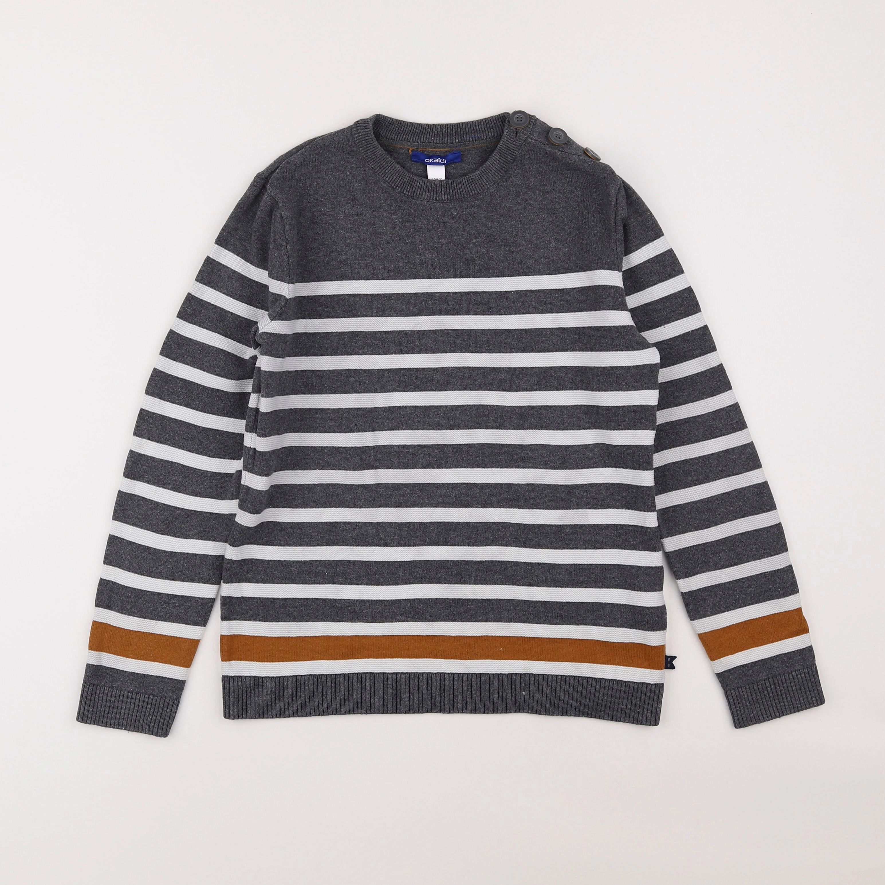 Okaidi - pull gris - 10 ans