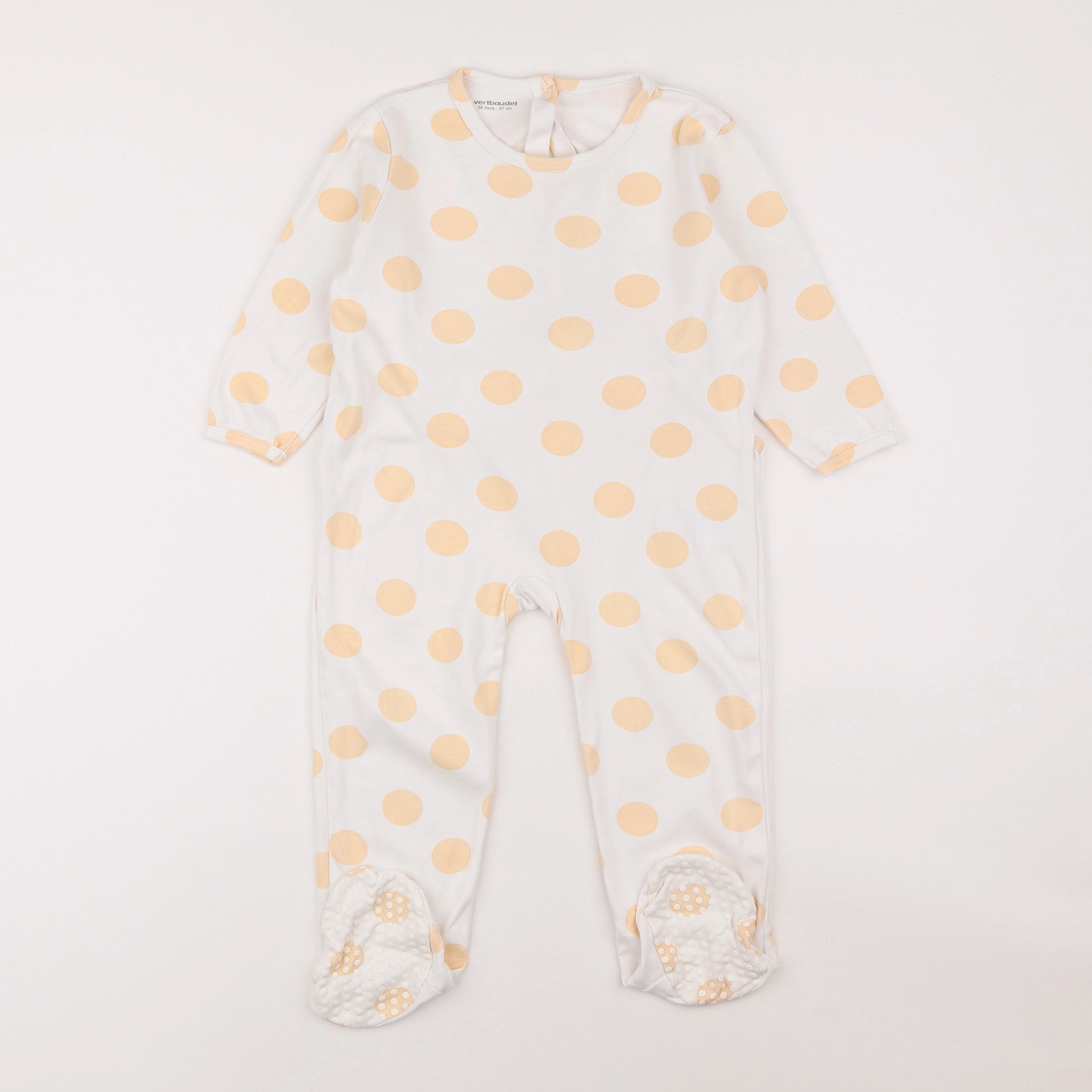 Vertbaudet - pyjama coton beige, orange - 3 ans