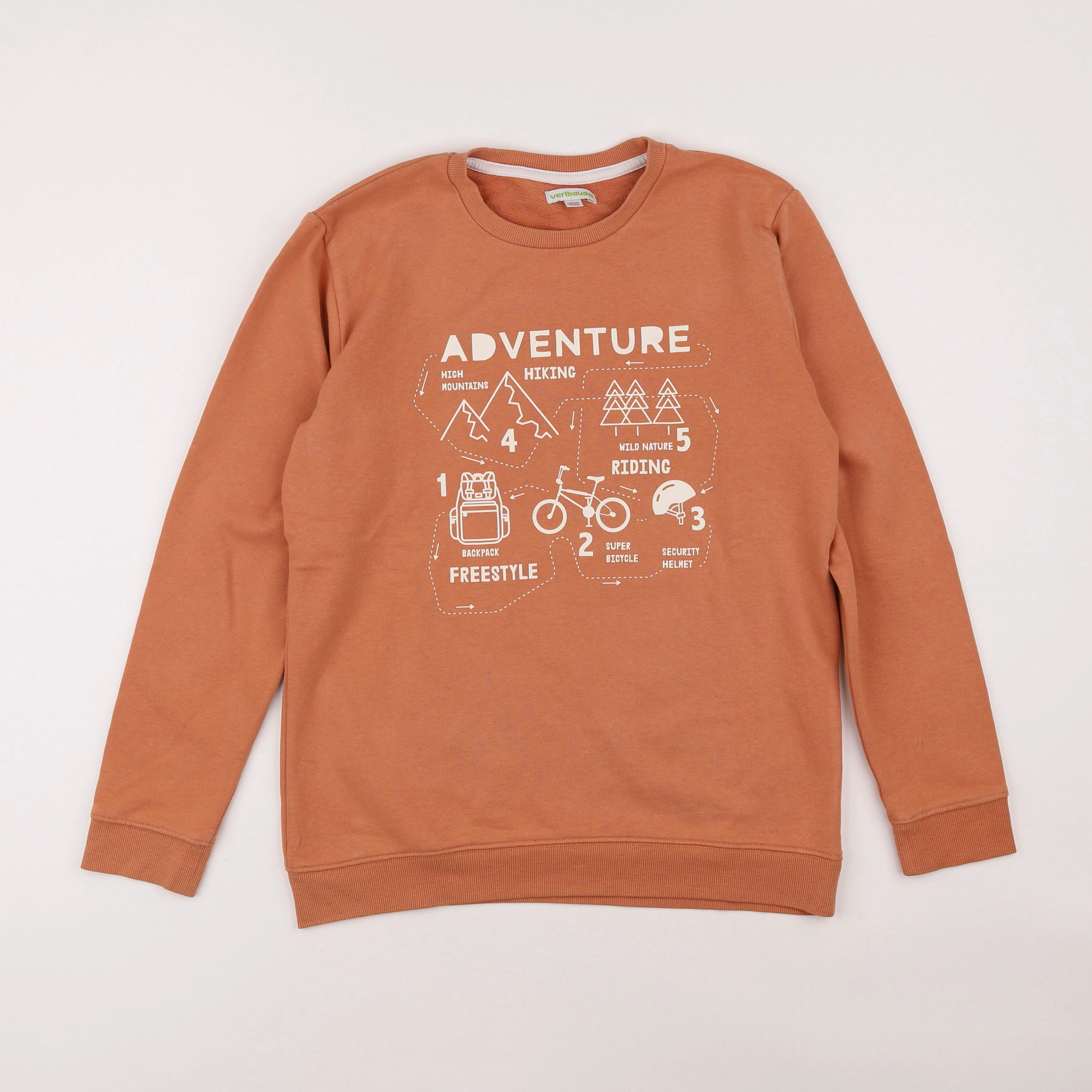 Vertbaudet - sweat orange - 14 ans