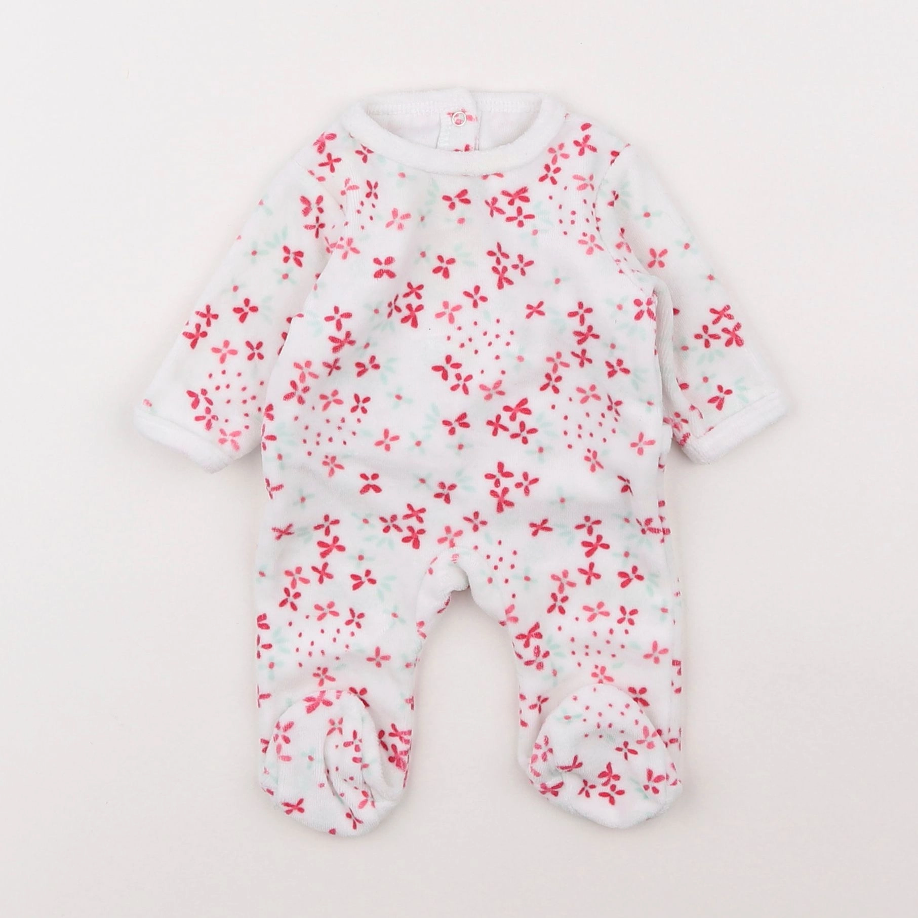 Vertbaudet - pyjama velours rose - 0 mois