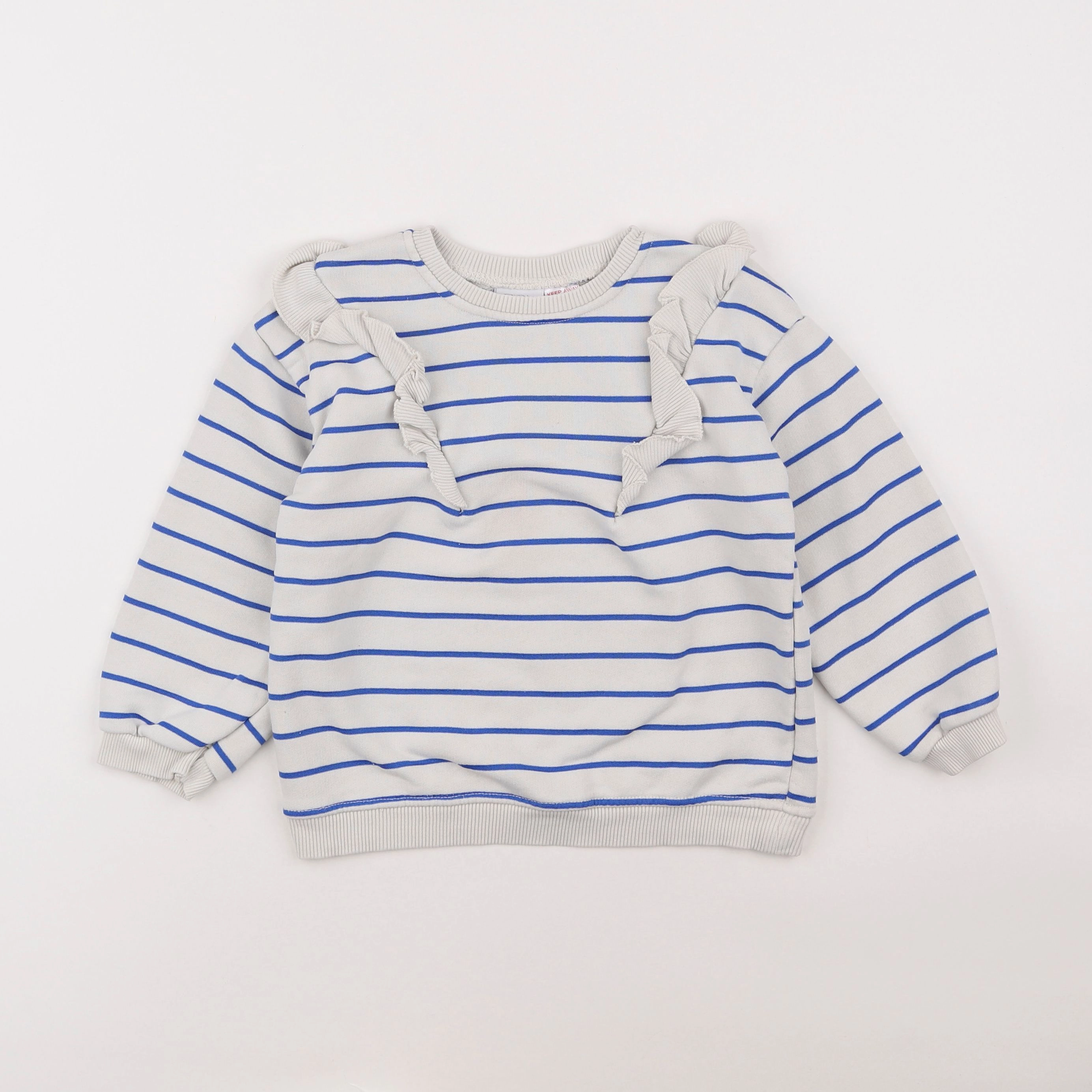 Zara - sweat blanc, bleu - 4/5 ans