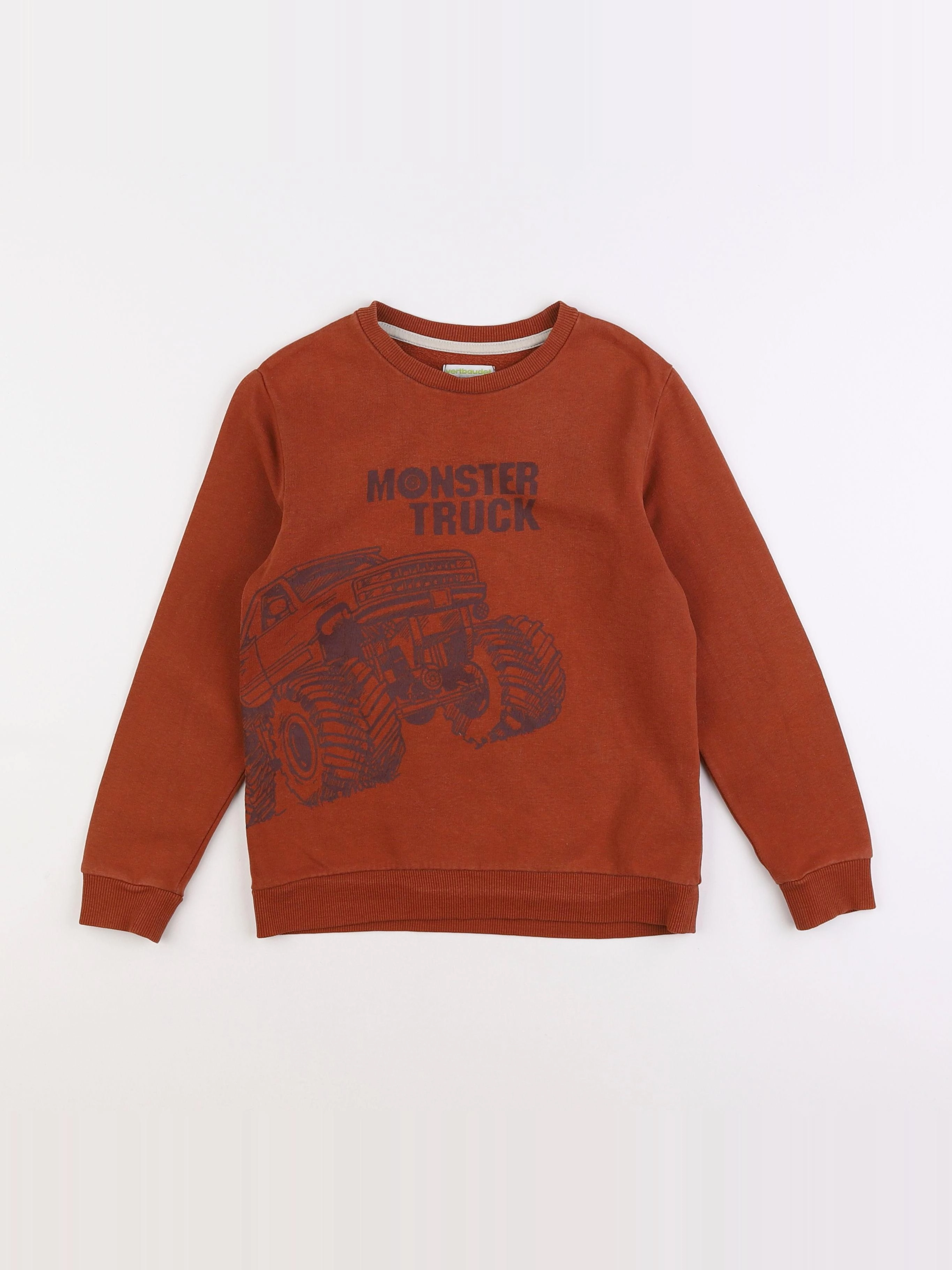 Vertbaudet - sweat marron - 8 ans