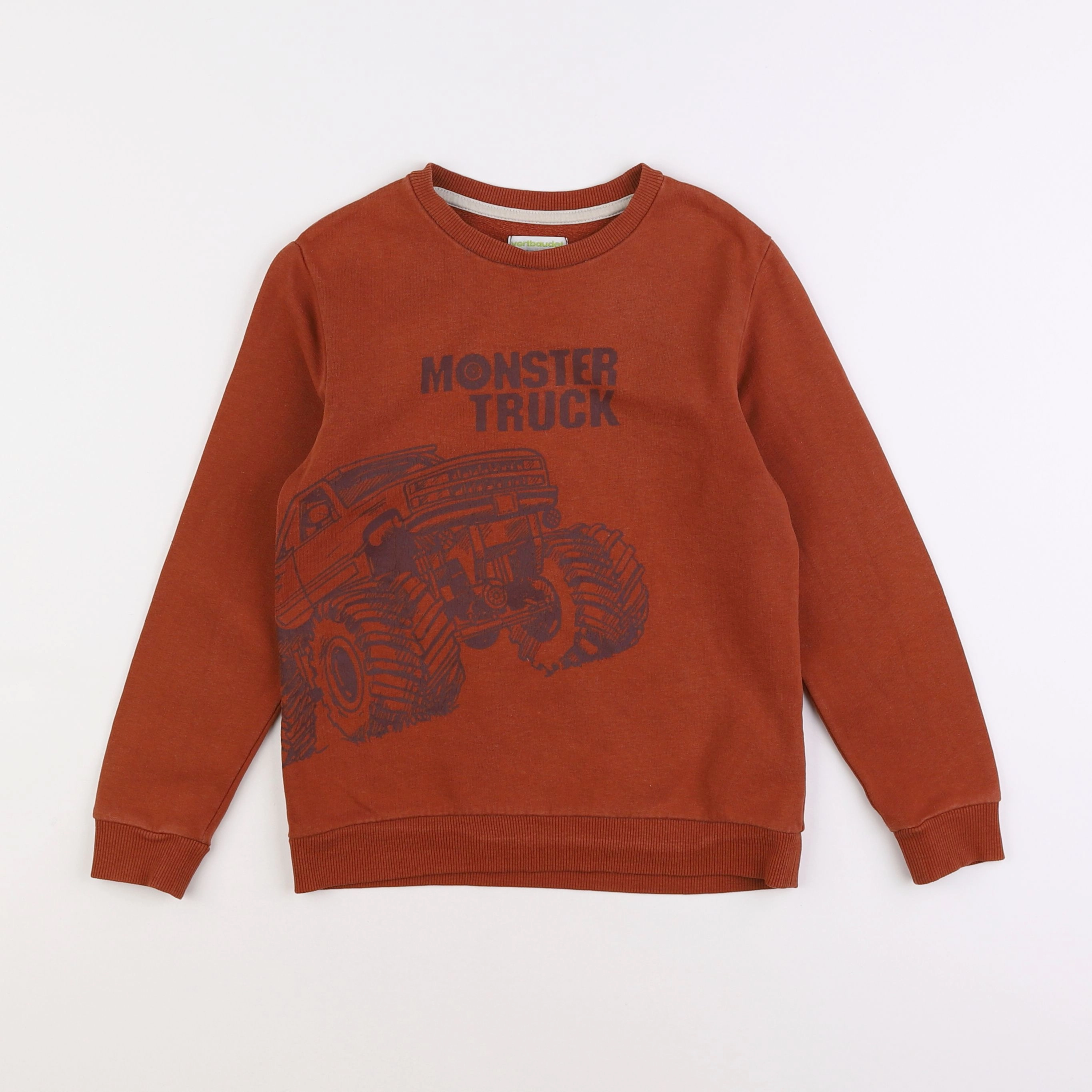 Vertbaudet - sweat marron - 8 ans