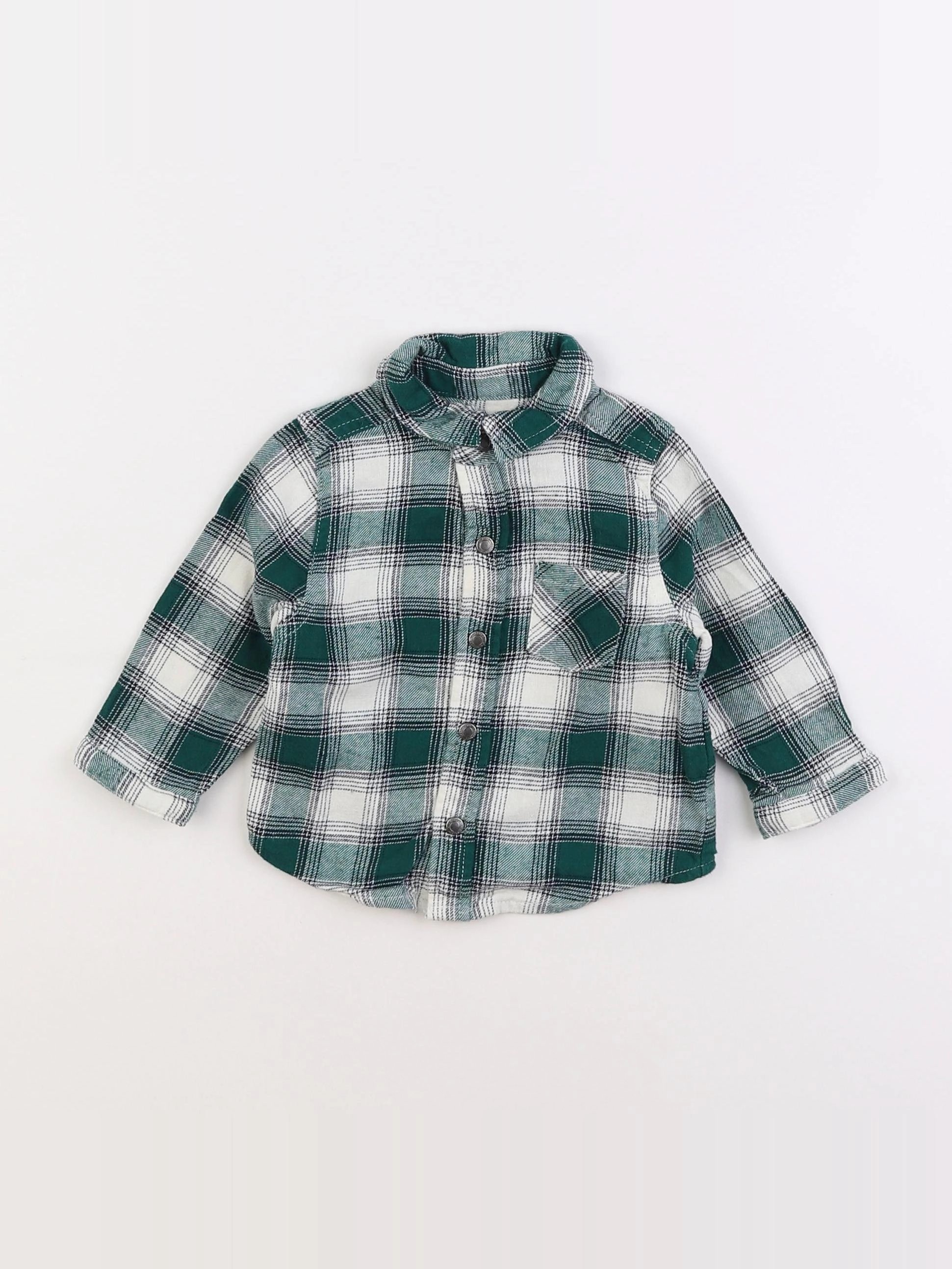 Vertbaudet - chemise vert - 9 mois