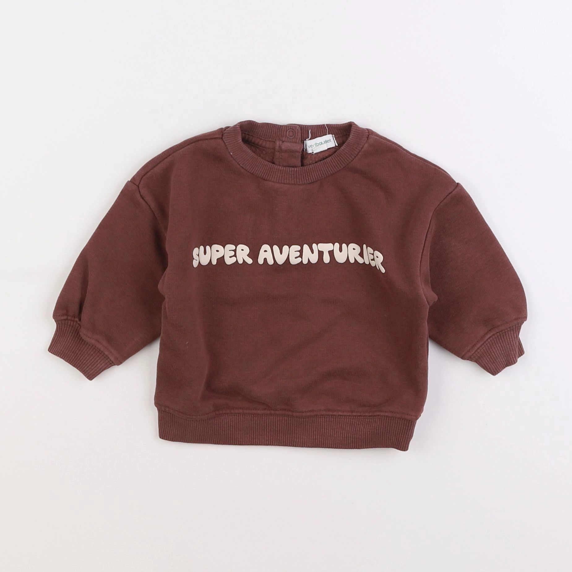 Vertbaudet - sweat marron - 6 mois