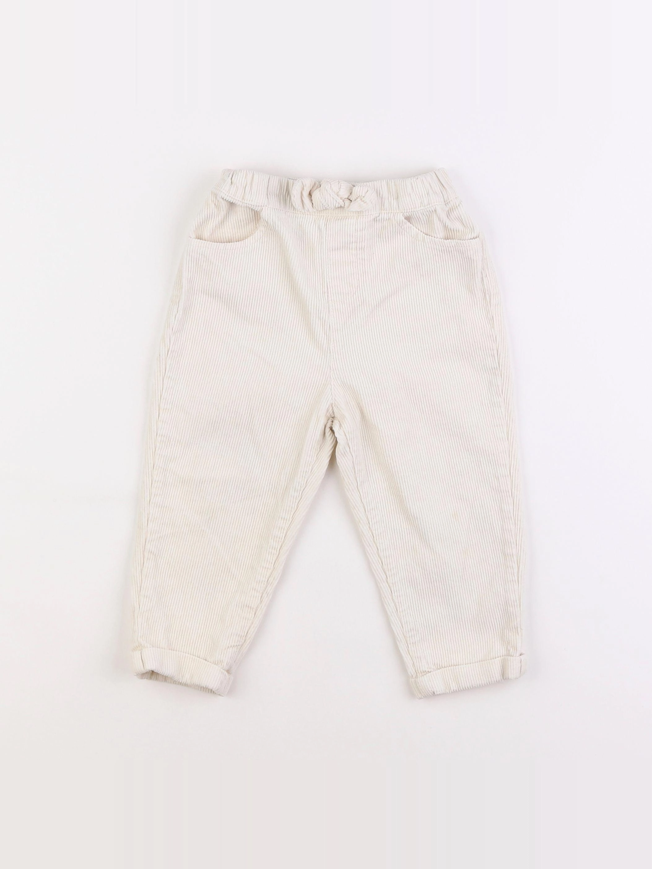 Vertbaudet - pantalon blanc - 2 ans
