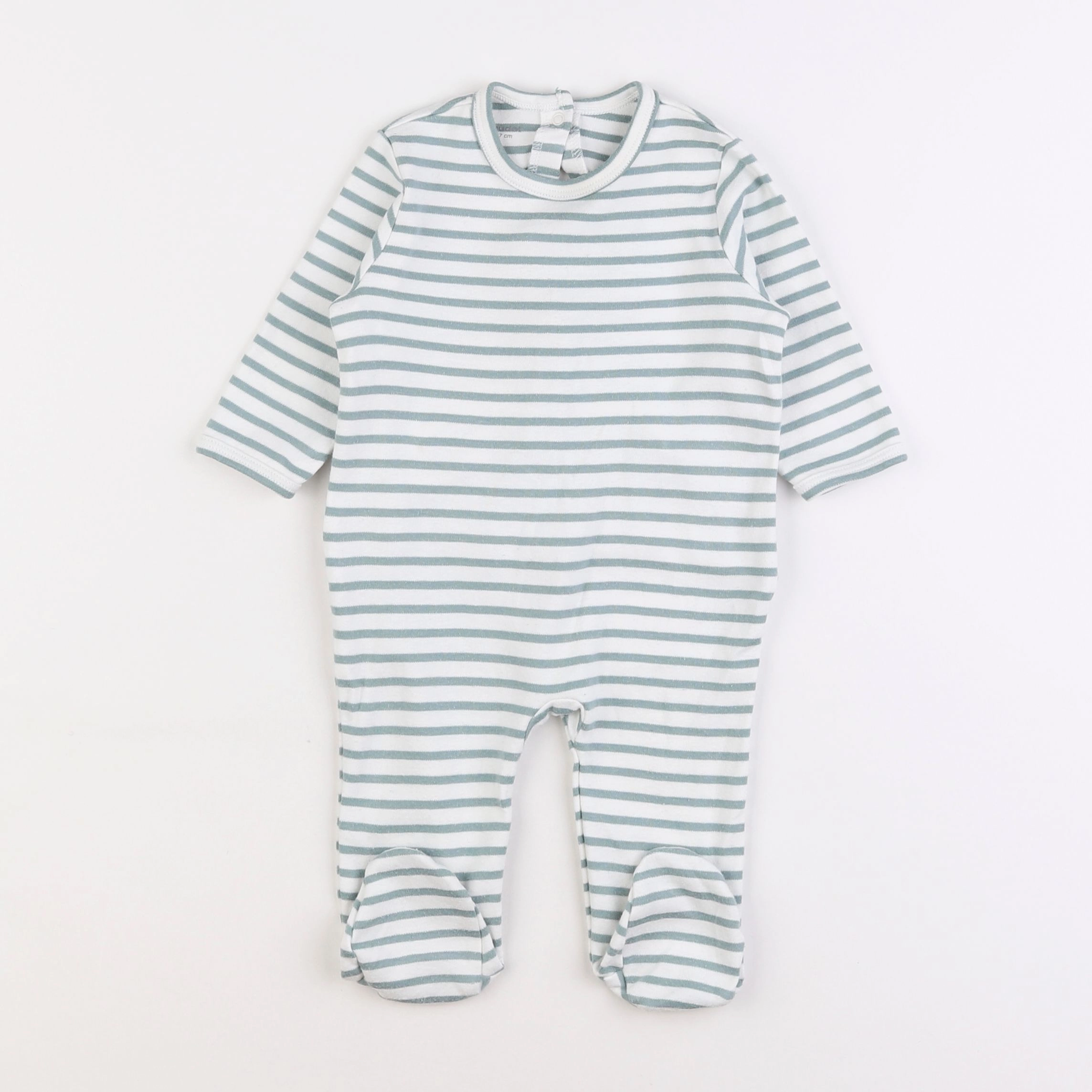 Vertbaudet - pyjama coton bleu - 6 mois