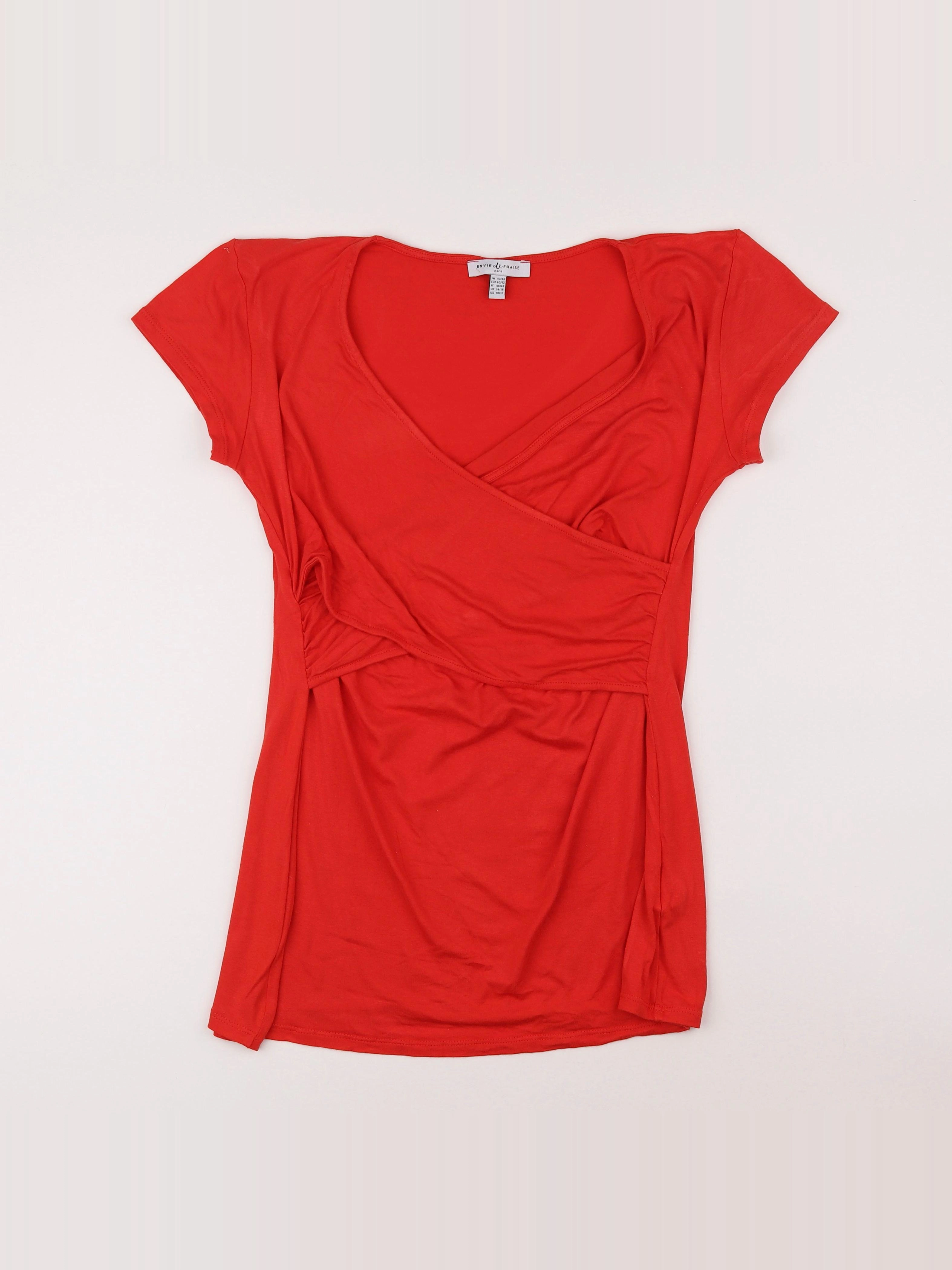 Envie de fraise - tee-shirt grossesse, allaitement rouge - 42 à 44
