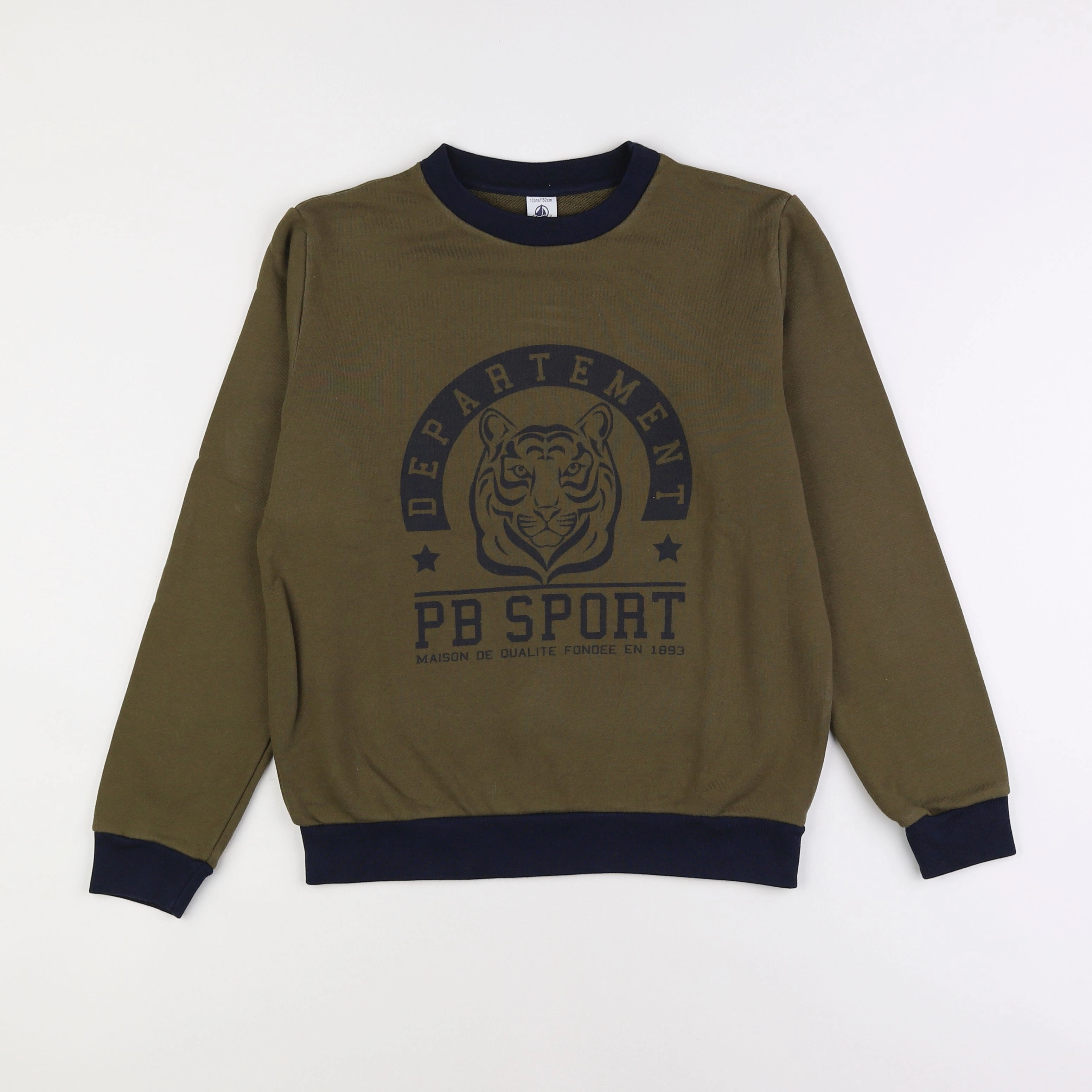 Petit Bateau - sweat vert - 12 ans