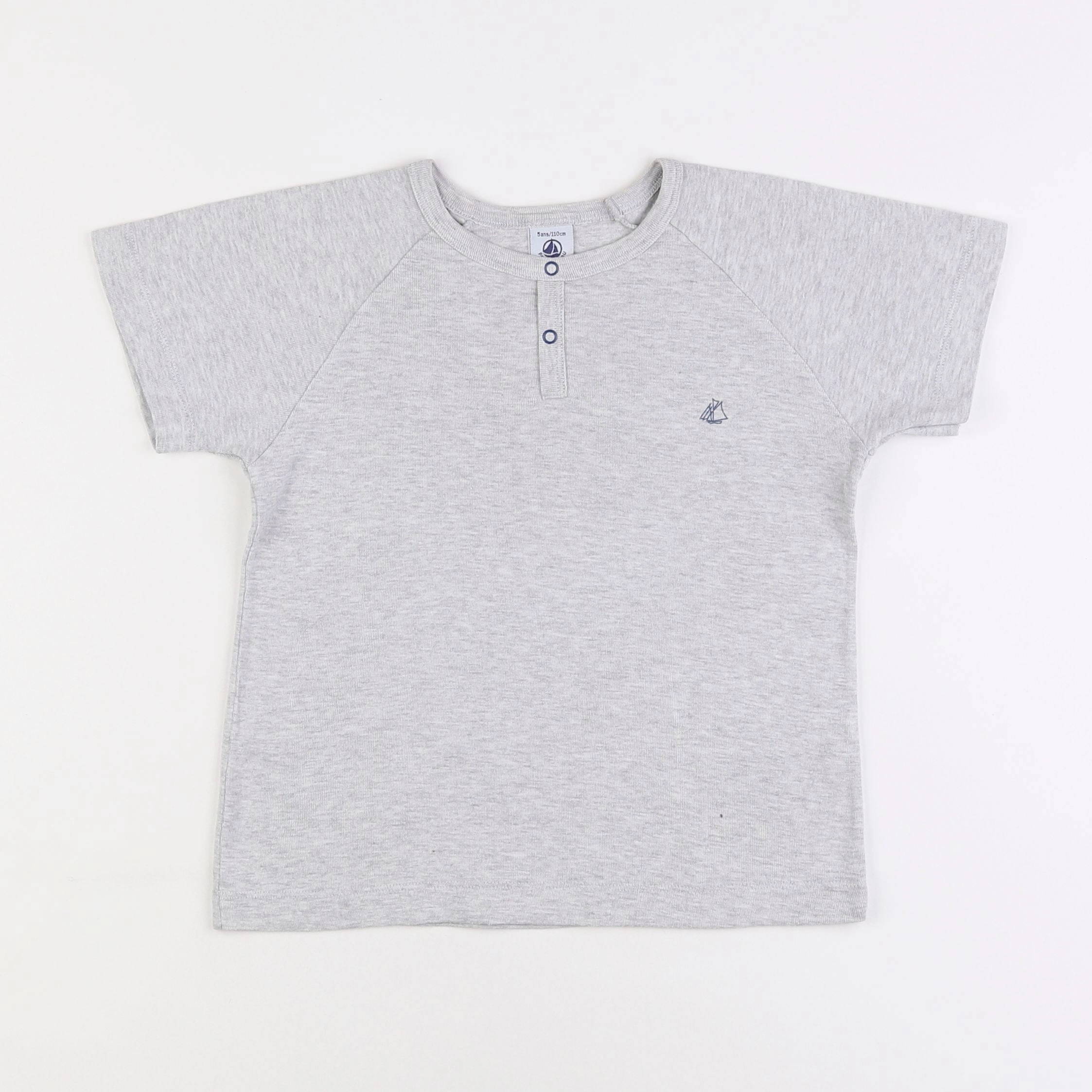 Petit Bateau - tee-shirt gris - 5 ans