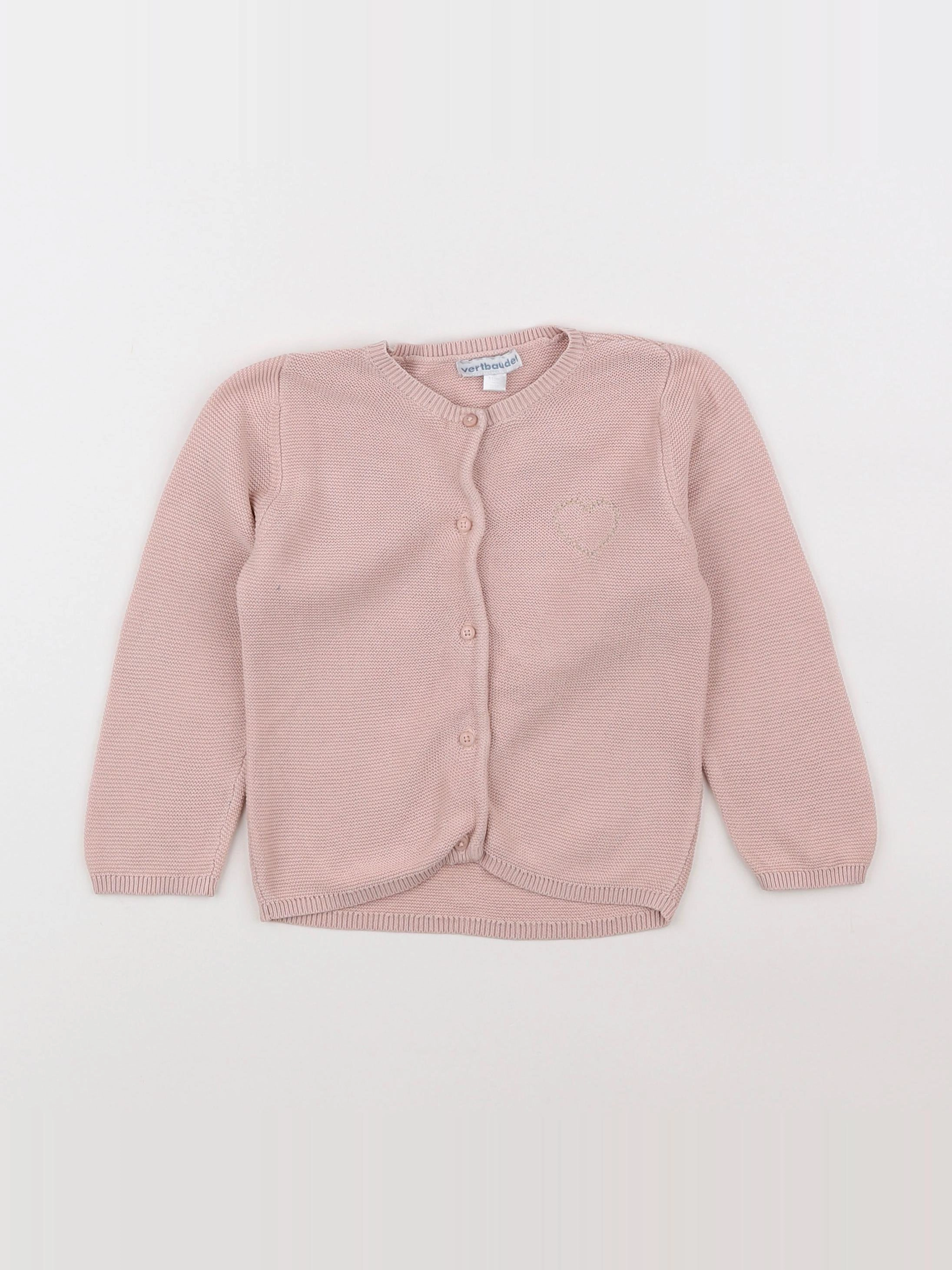 Vertbaudet - gilet rose - 18 mois