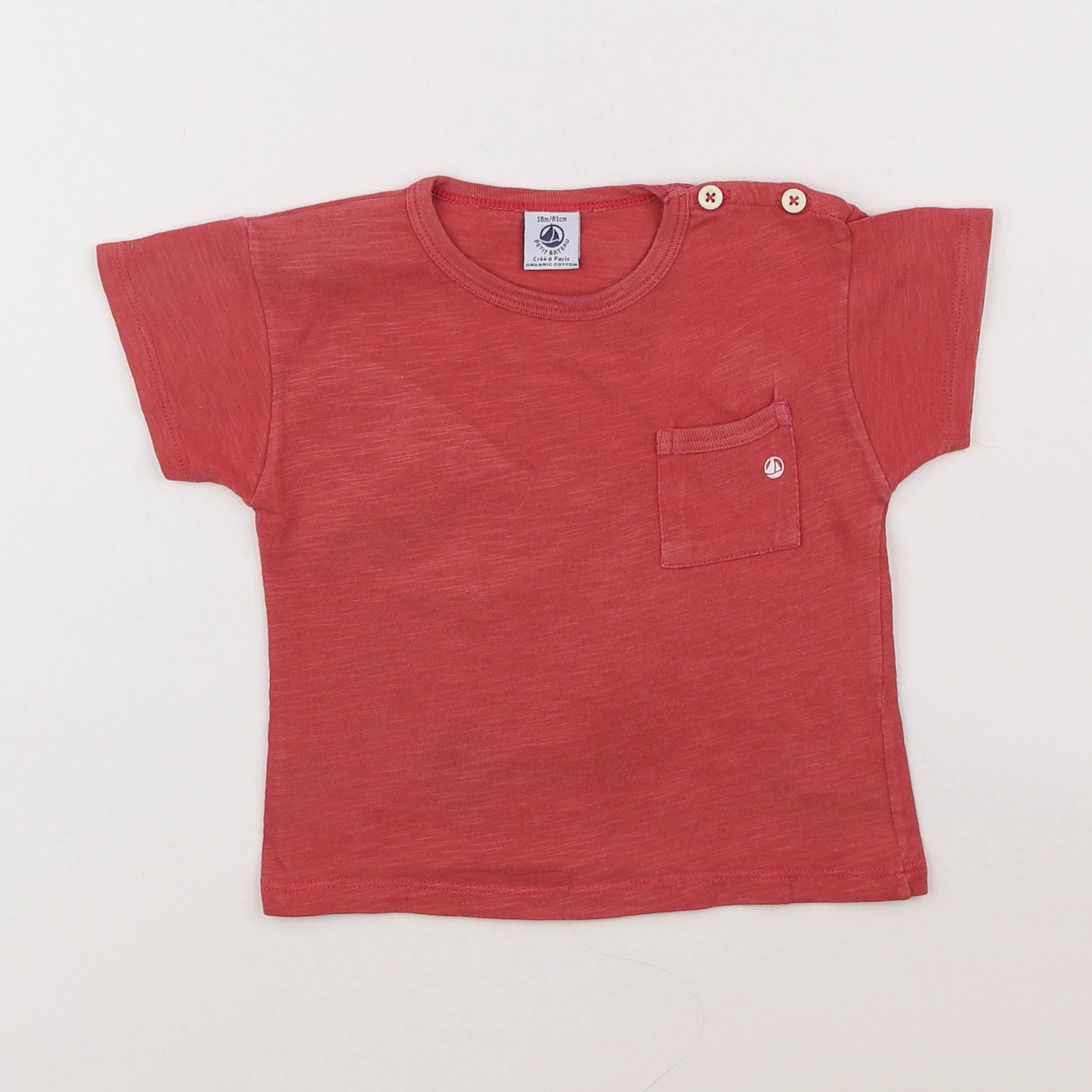 Petit Bateau - tee-shirt rouge - 18 mois