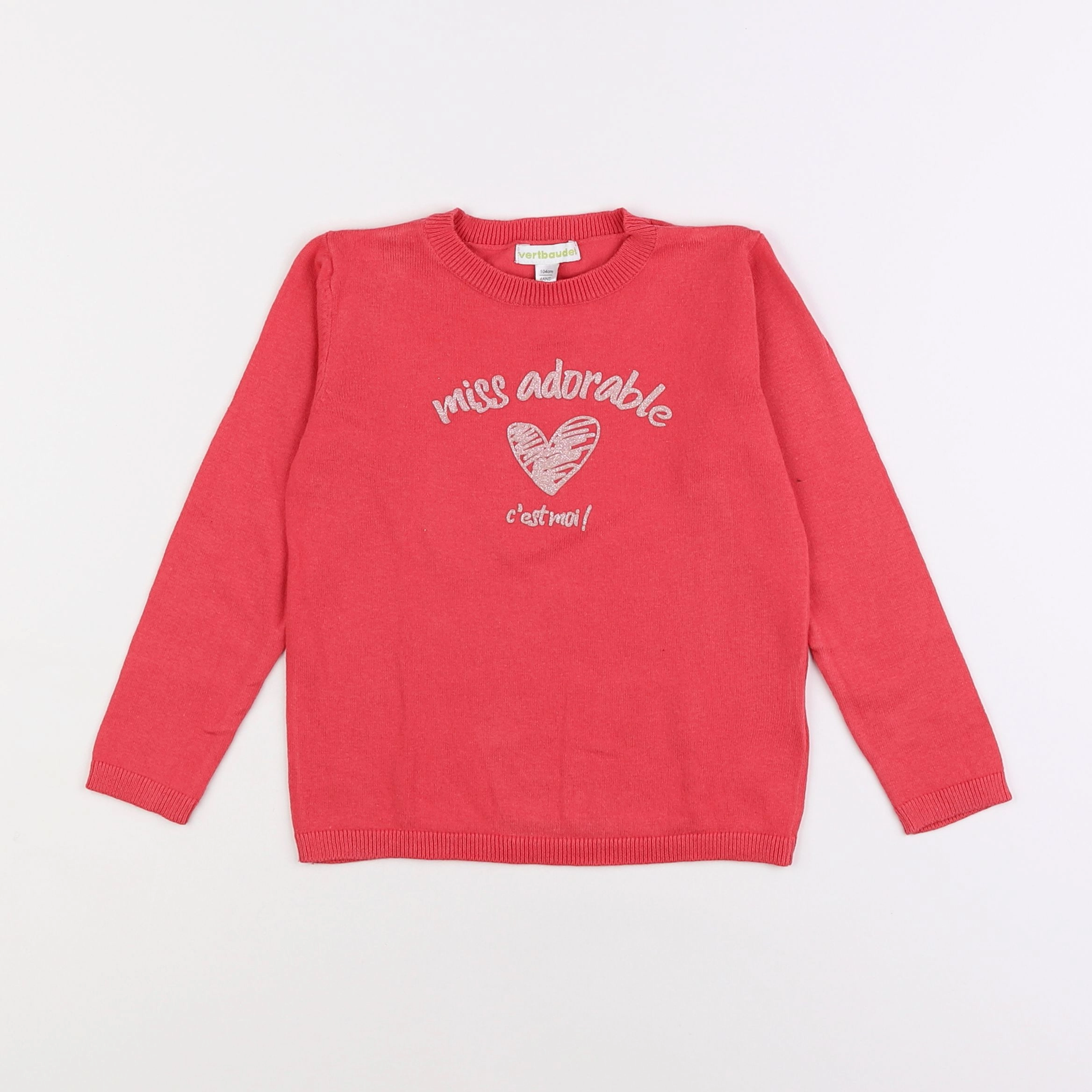 Vertbaudet - pull rose - 4 ans