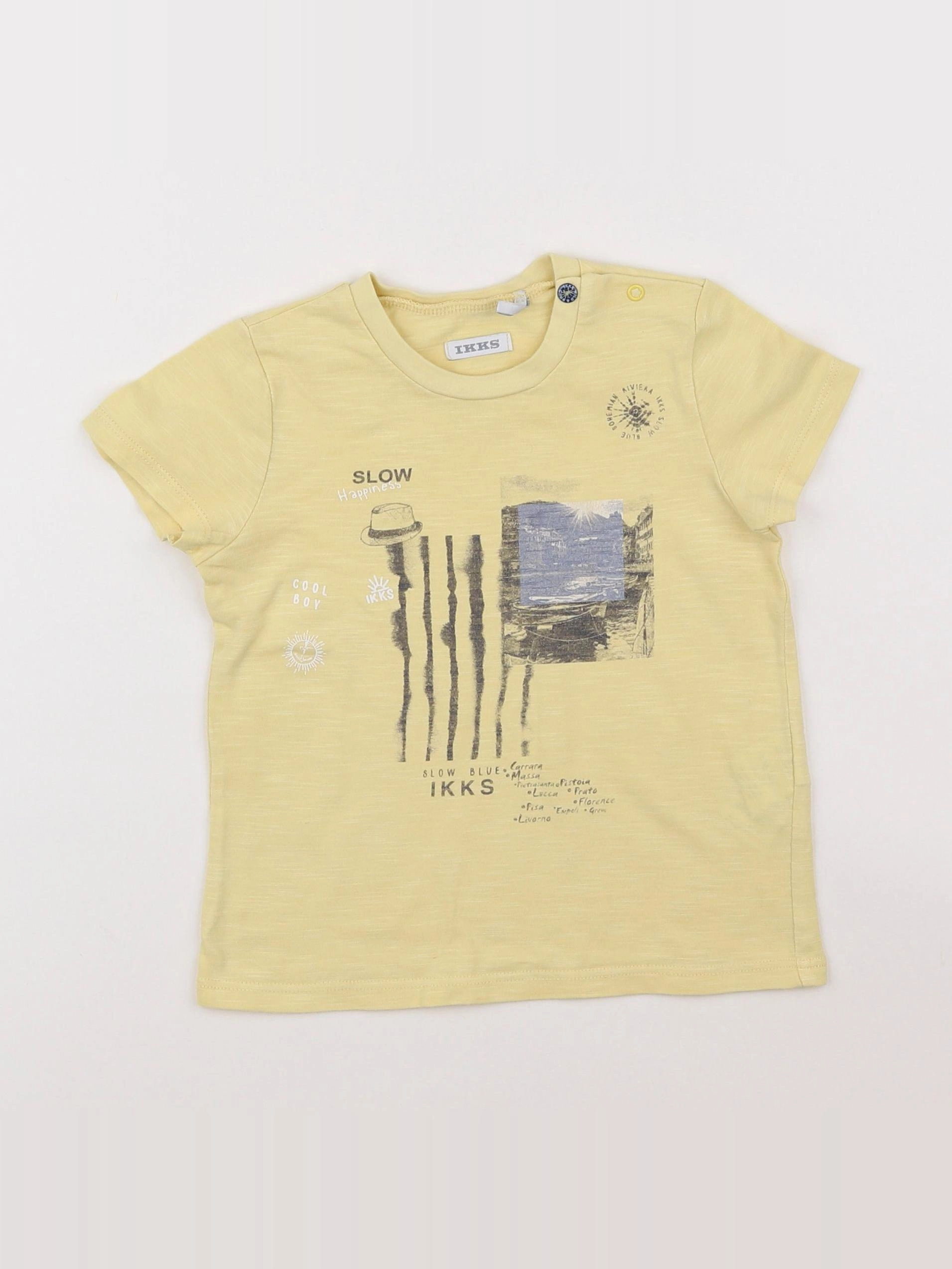 IKKS - tee-shirt jaune - 18 mois